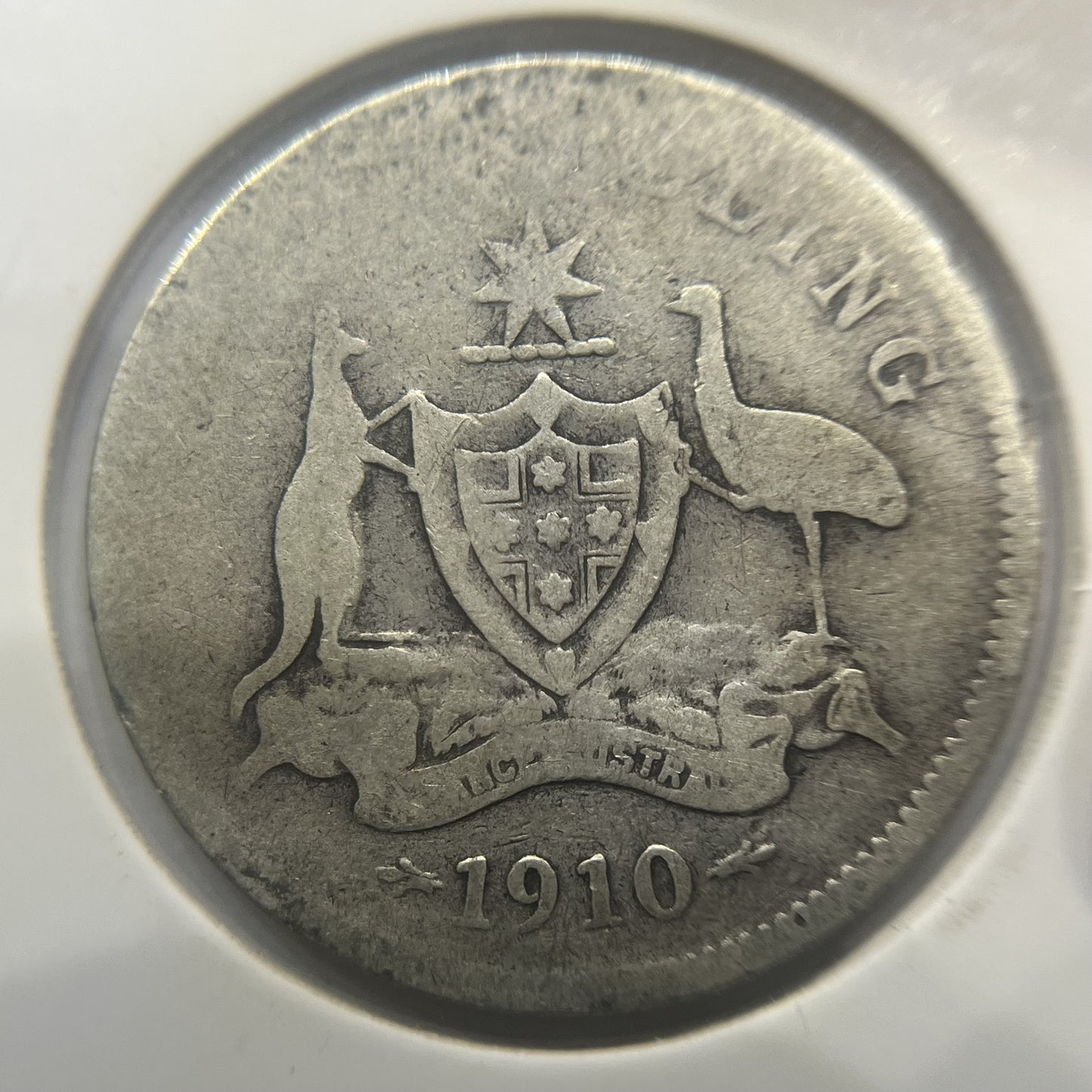 1910 Shilling Coin - Very Good - Edward VII Silver Predecimal First Year Issue