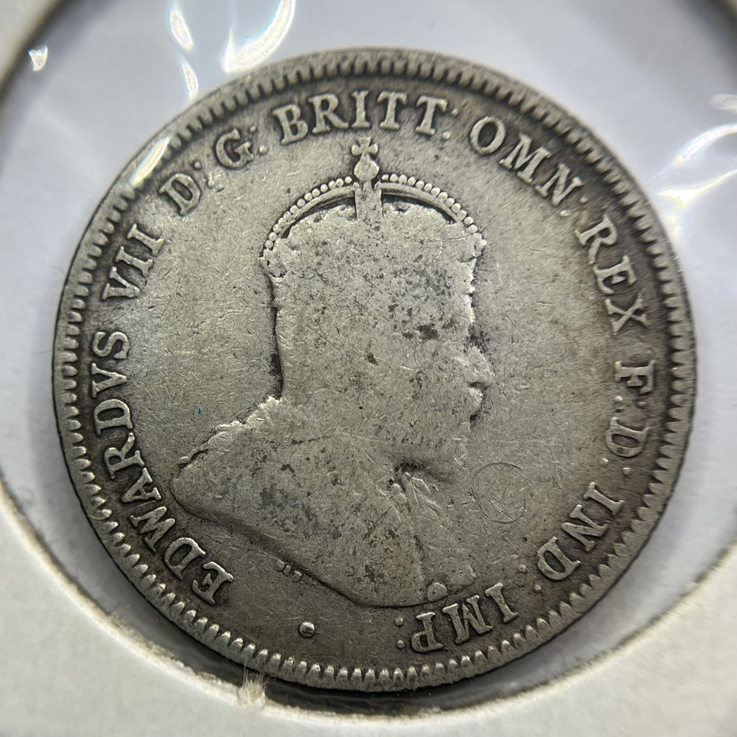 1910 Shilling Coin - almost Fine - Edward VII Silver Predecimal First Year