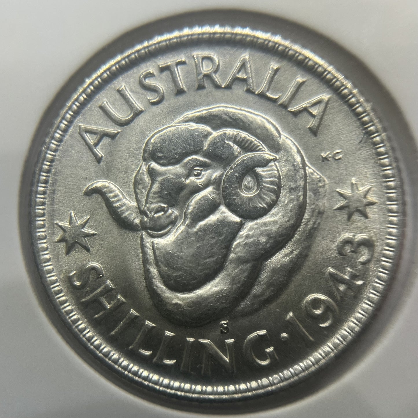1943 s Shilling Coin - Choice Uncirculated Lustre - George VI Silver Predecimal