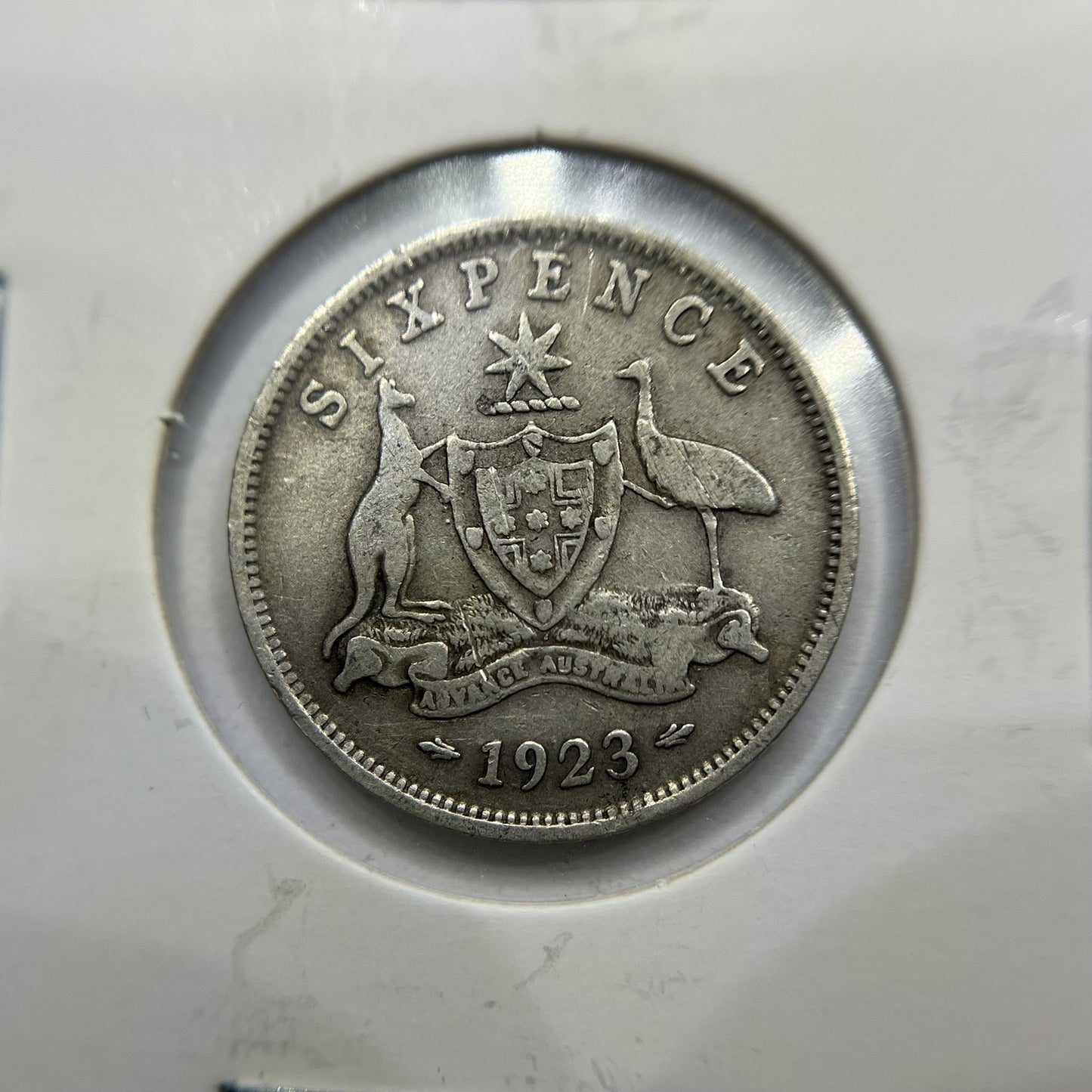 1923 Sixpence Coin - Fine - George V Silver Predecimal Australian