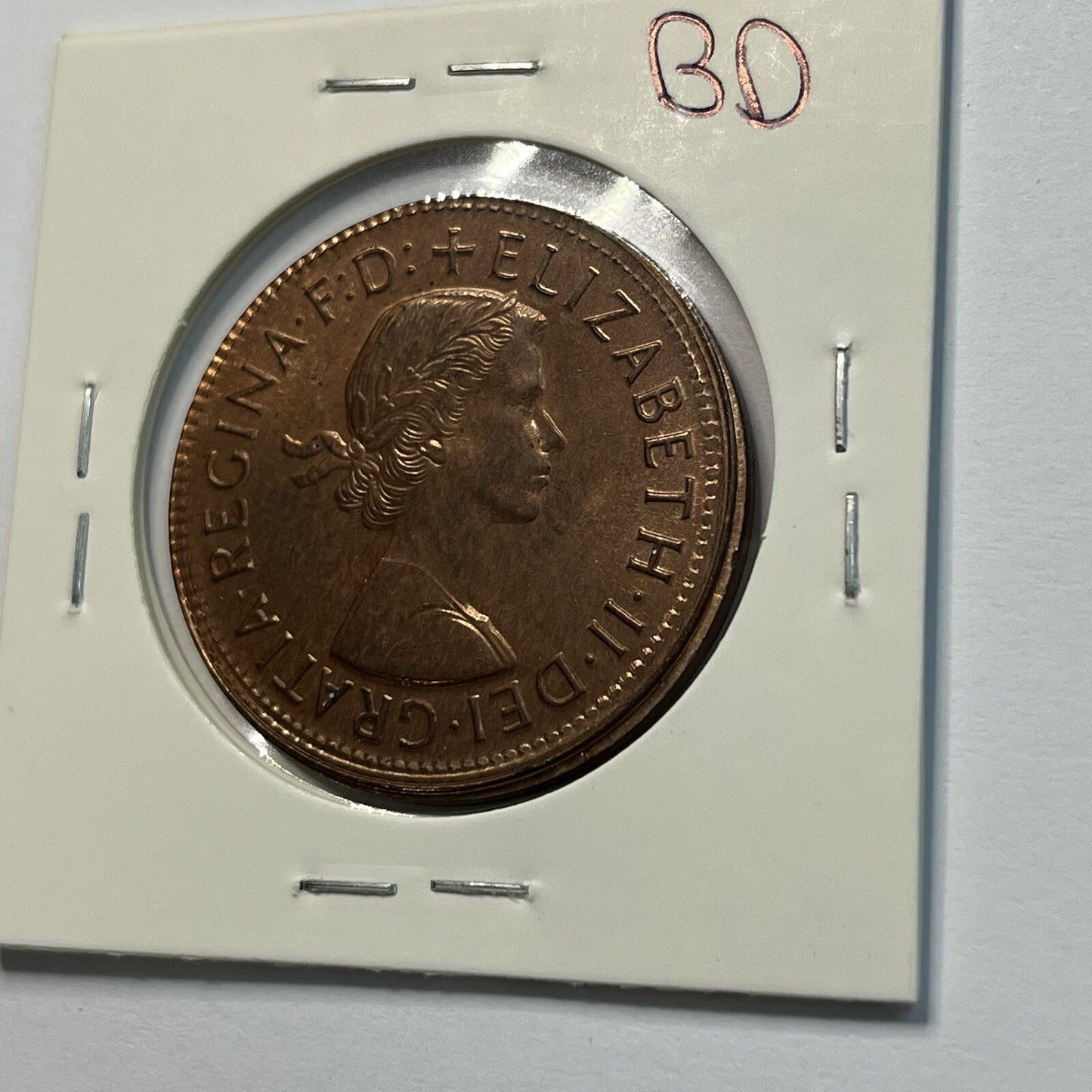 1964 Penny Coin - Struck Out of Collar Misstrike Error Lip - Scarce Predecimal