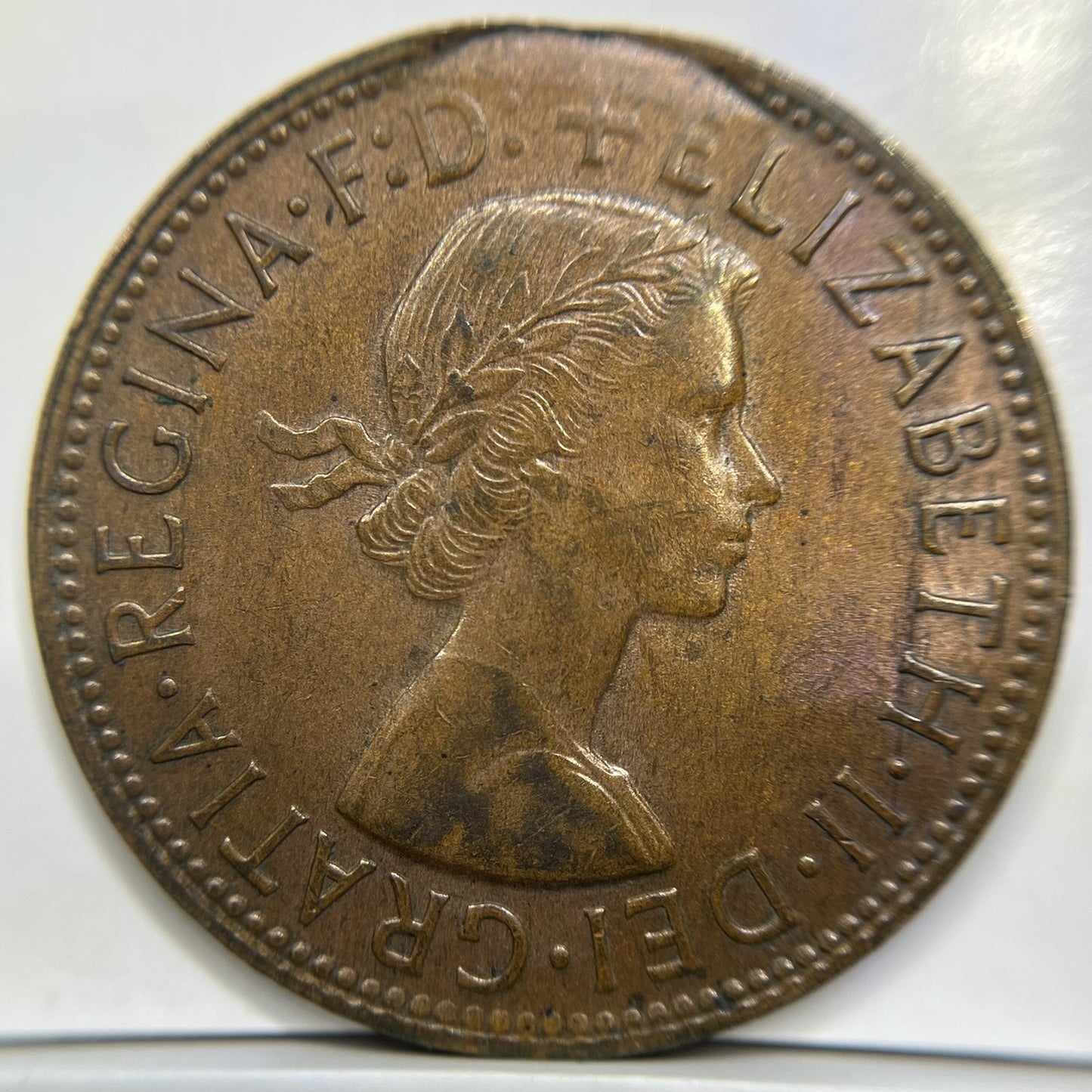 1962 Penny Coin - Clipped Planchet Rim Bite Error EF - Scarce Clip