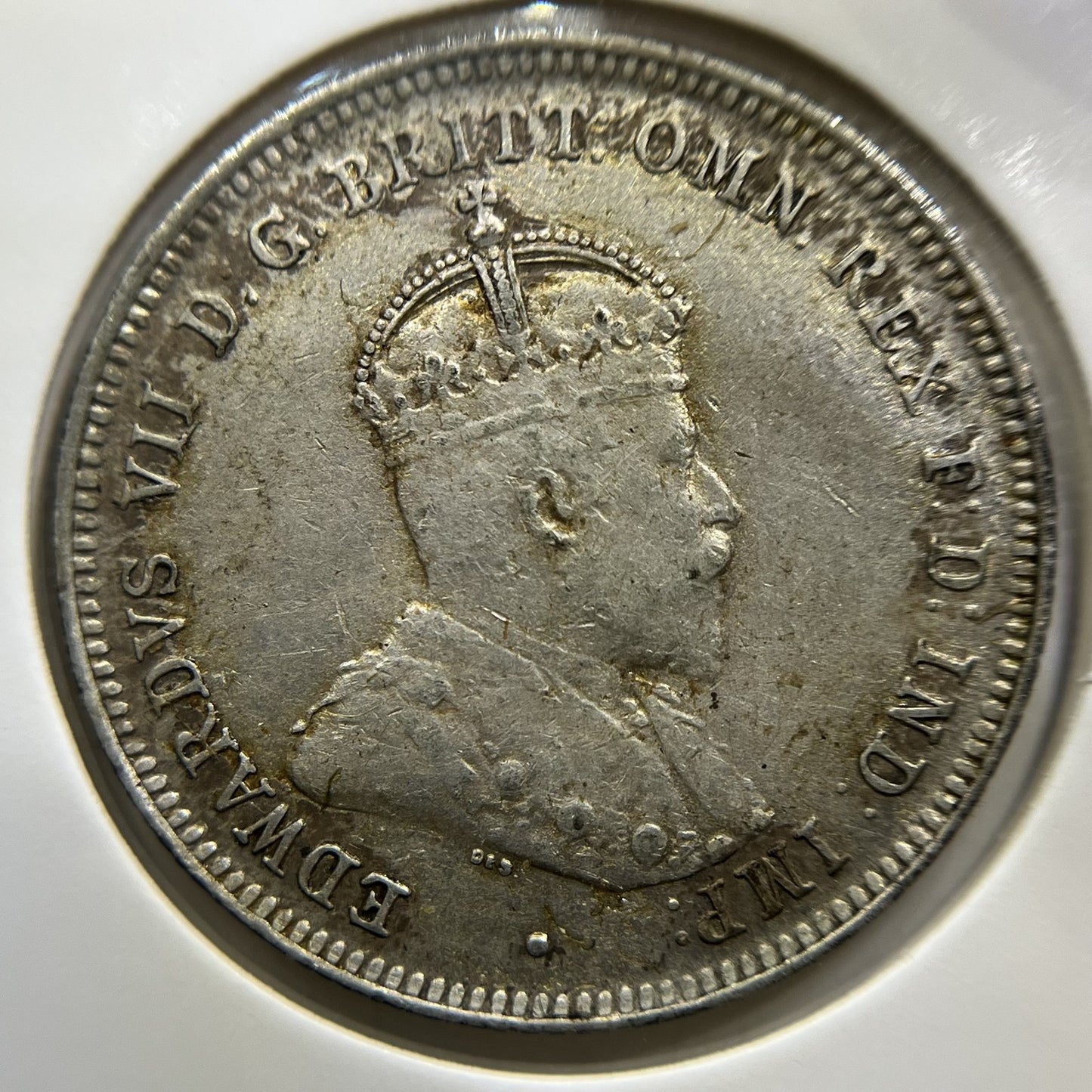 1910 Shilling Coin - almost Extremely Fine - Edward VII Silver First Year