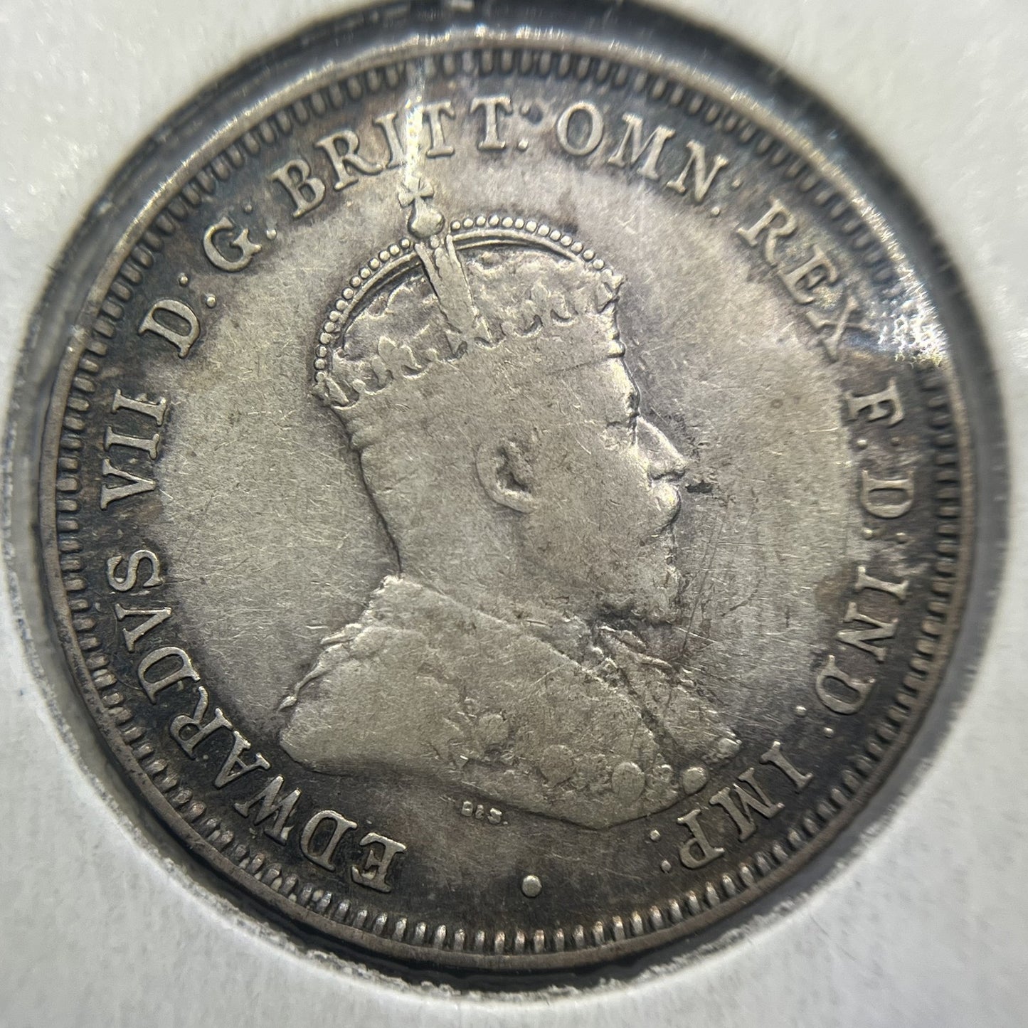 1910 Shilling Coin - Very Fine - Edward VII Silver Predecimal First Year