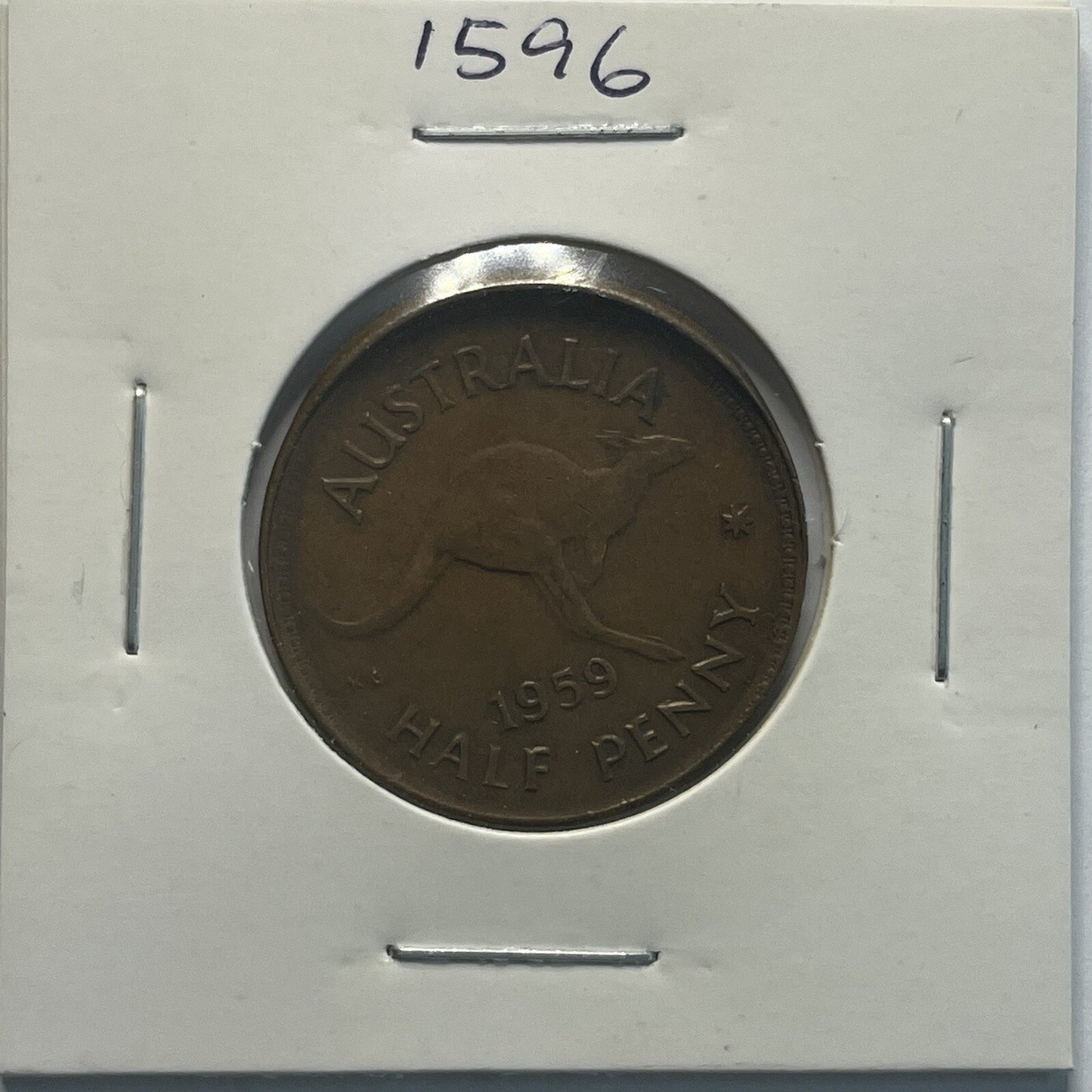 1959 Half Penny Coin - Off Centre Misstrike Error Lip - Scarce Predecimal Collar