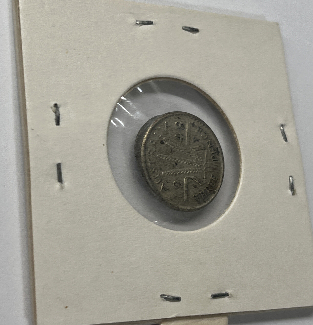 1948 Threepence Error Coin - Mis-strike Large Lip RARE - Silver Predecimal
