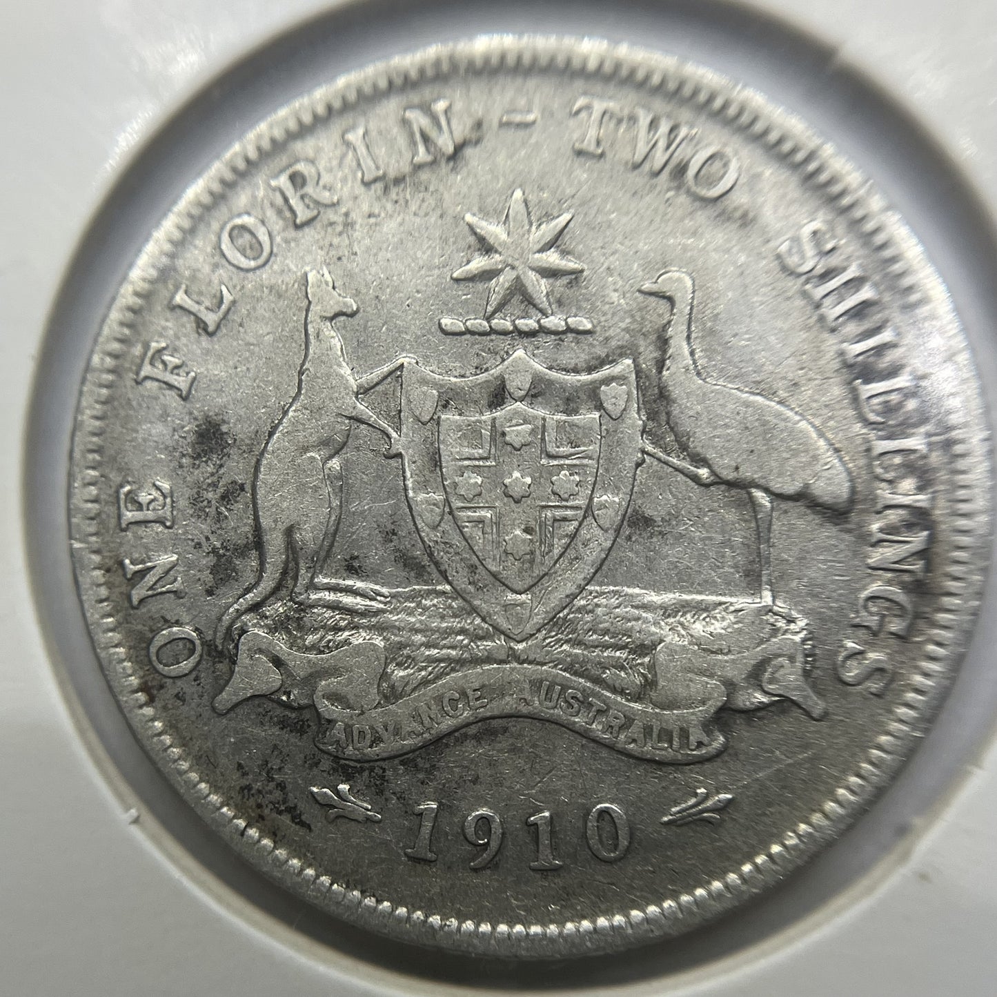 1910 Florin Coin - Very Fine - Edward VII Silver Predecimal First Year