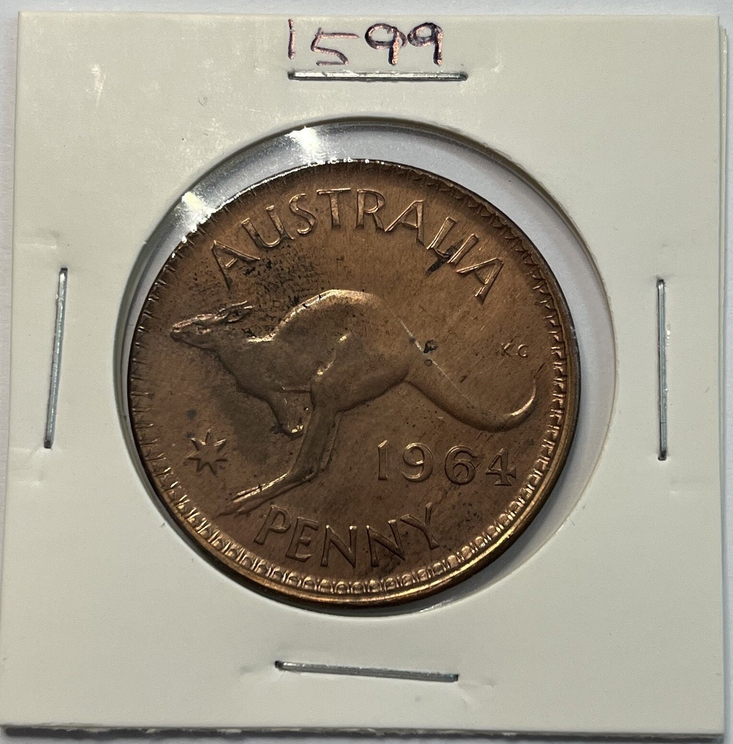 1964 Penny Coin - Struck Out of Collar Misstrike Error Lip - Scarce Predecimal
