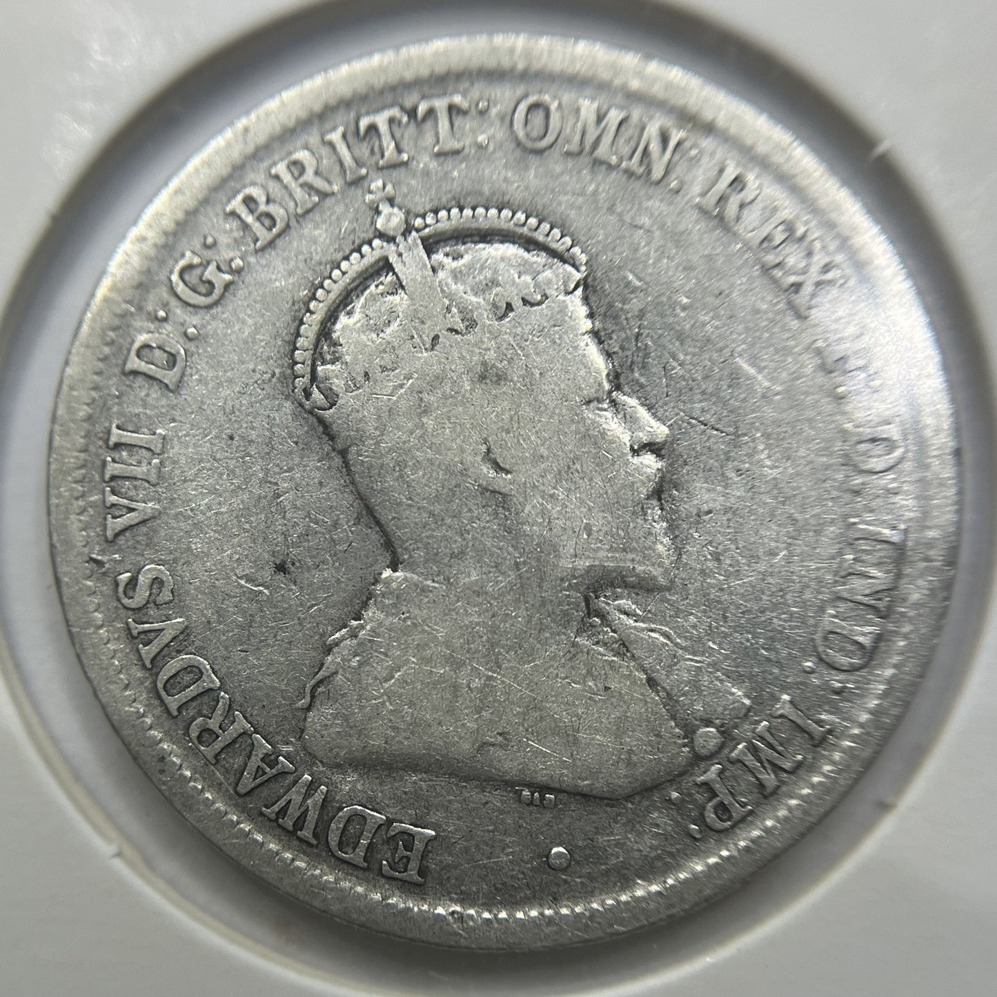 1910 Florin Coin - almost Fine - Edward VII Silver Predecimal First Year Issue