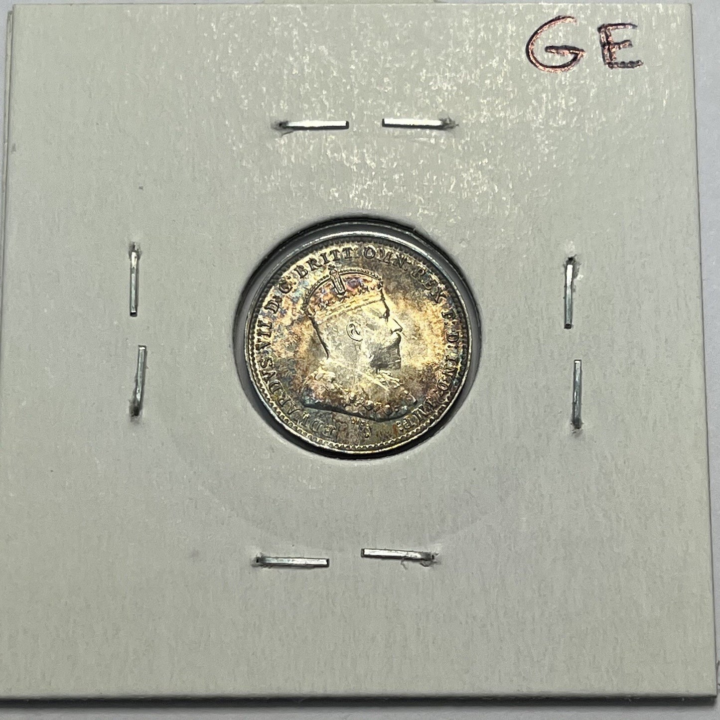 1910 Threepence Coin - Uncirculated Beautiful Toning - Silver Edward VII