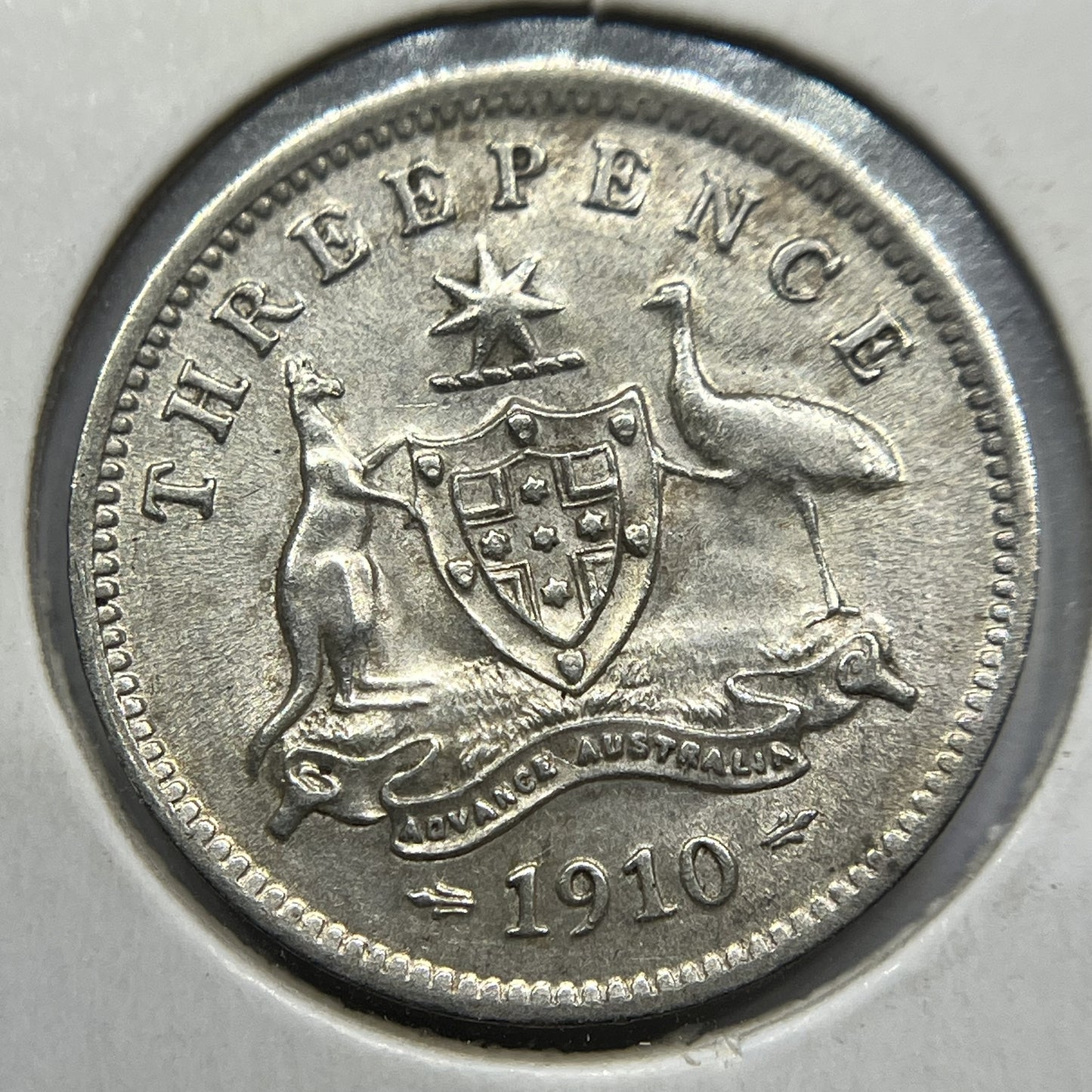 1910 Threepence Coin - Extremely Fine - Silver Predecimal Edward II
