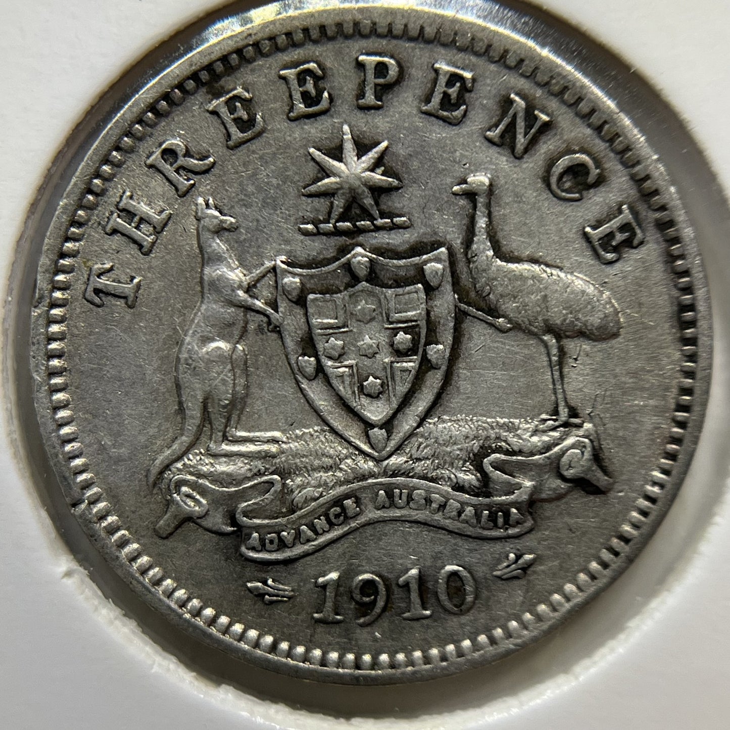 1910 Threepence Coin - good Very Fine - Silver Edward VI First Year of Issue