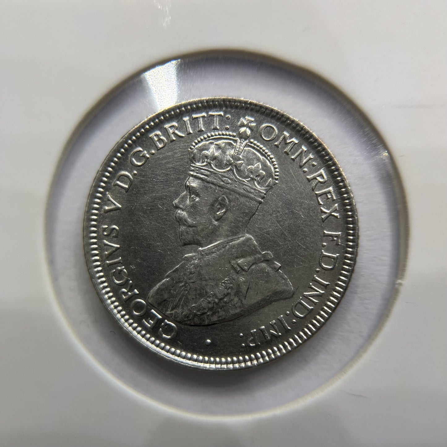 1921 Sixpence Coin - about Uncirculated - George V Silver Predecimal