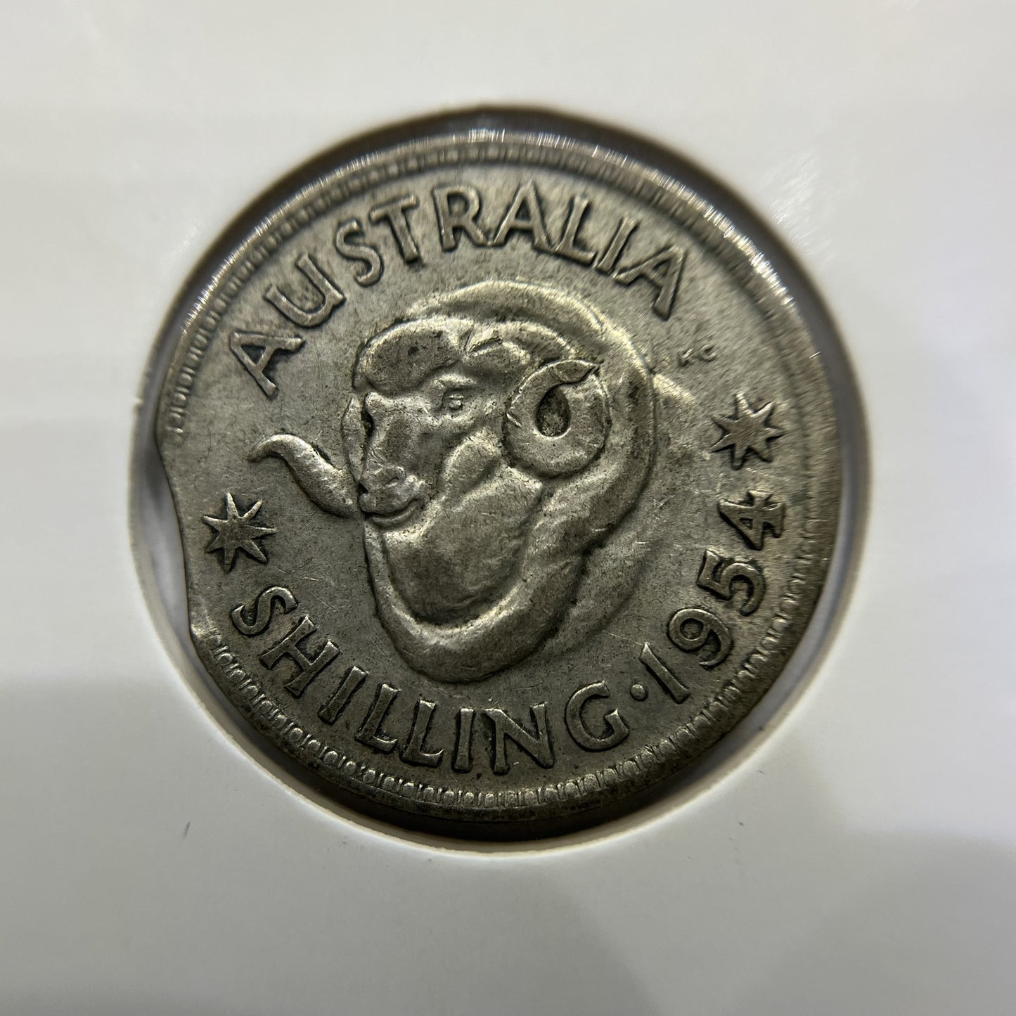 1954 Florin Error Coin - Clipped Planchet Rim Bite - Silver George VI