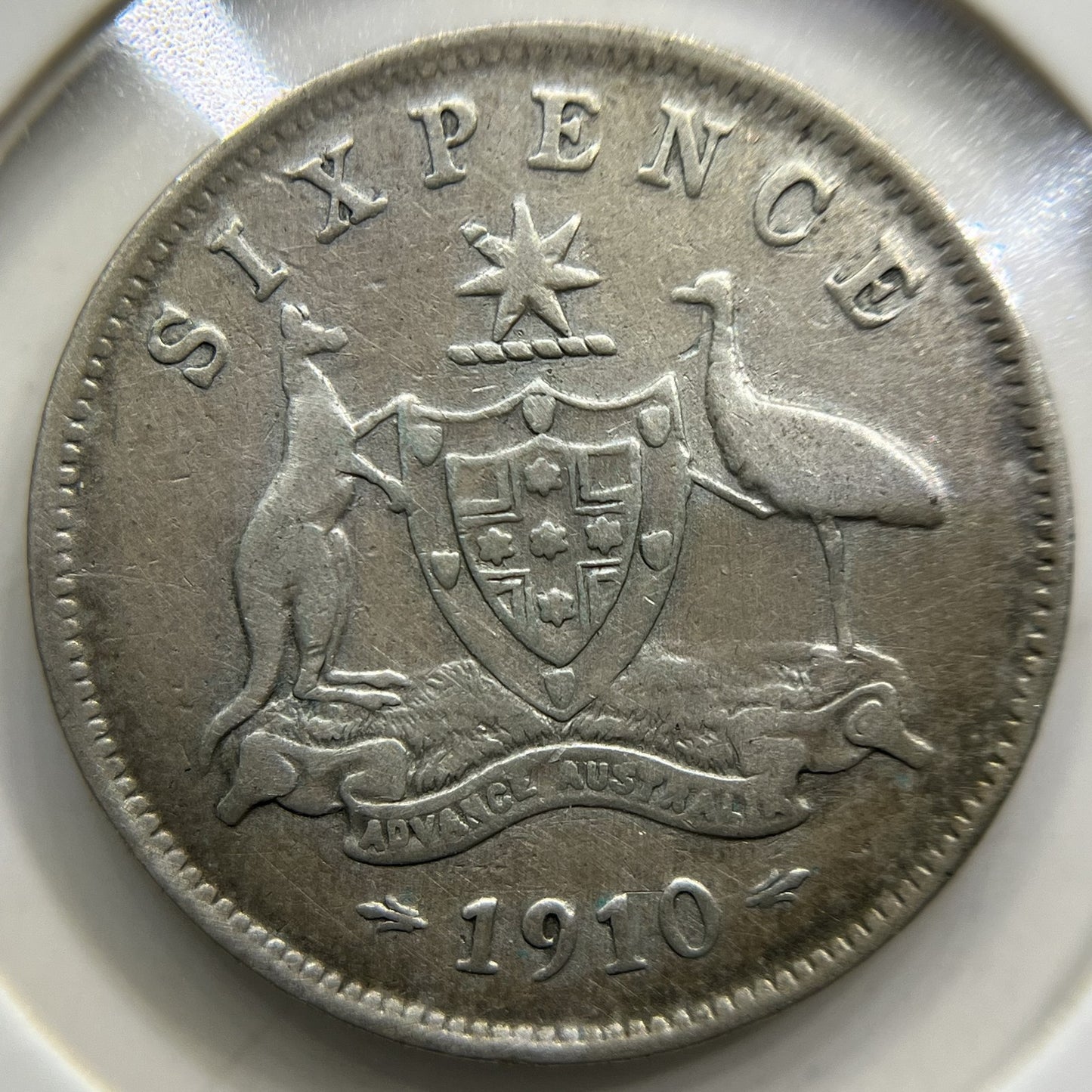 1910 Sixpence Coin - almost Very Fine - Silver Edward VII
