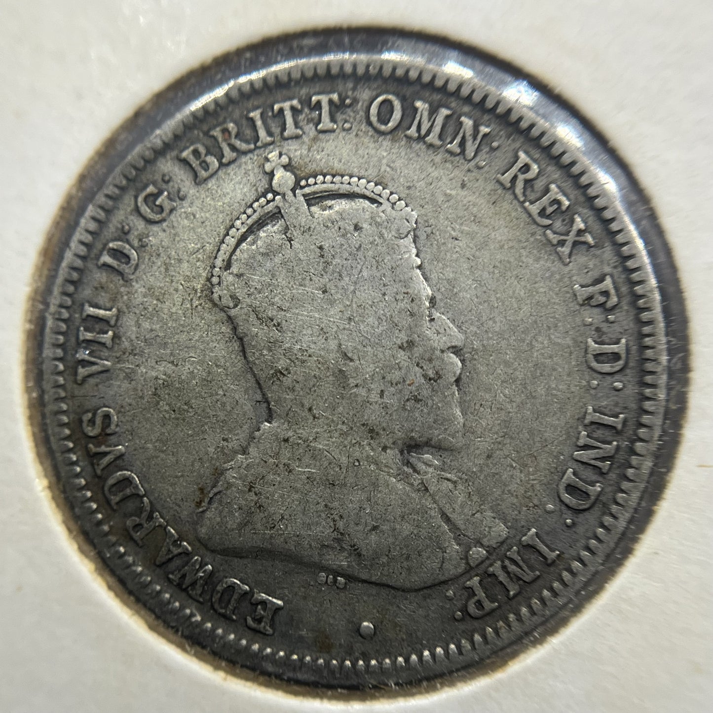1910 Shilling Coin - almost Fine - Edward VII Silver Predecimal First Year