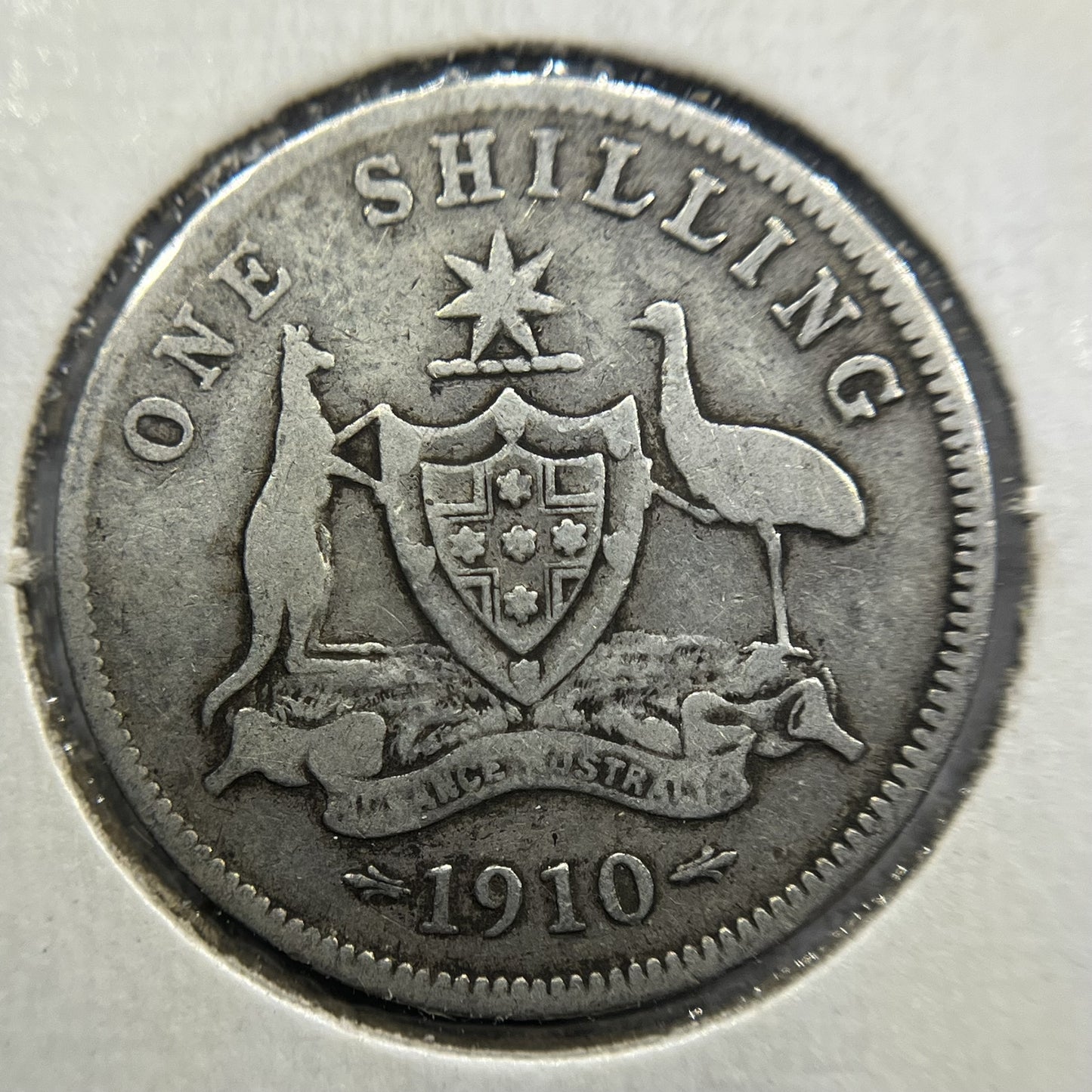 1910 Shilling Coin - Very Good - Edward VII Silver Predecimal First Year