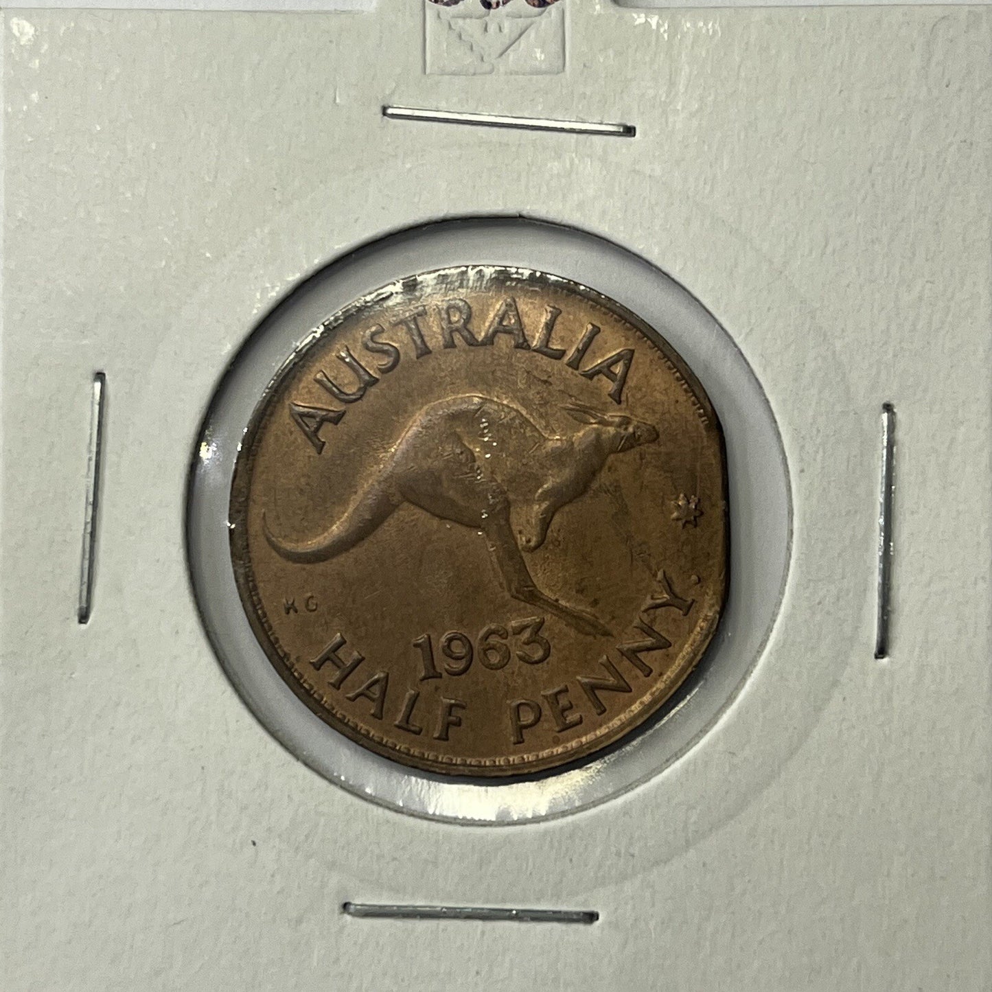 1963 Half Penny Coin - Clipped Planchet Rim Bite Error- Predecimal Straight Clip