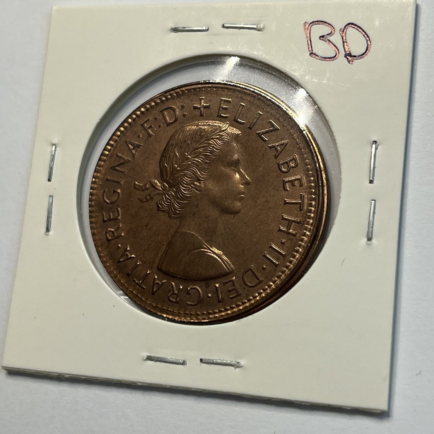 1964 Penny Coin - Struck Out of Collar Misstrike Error Lip - Scarce Predecimal