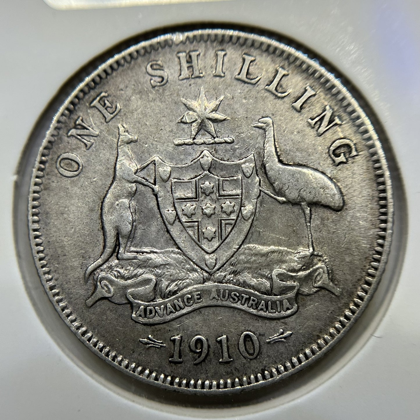 1910 Shilling Coin - good Very Fine - Edward VII Silver First Year