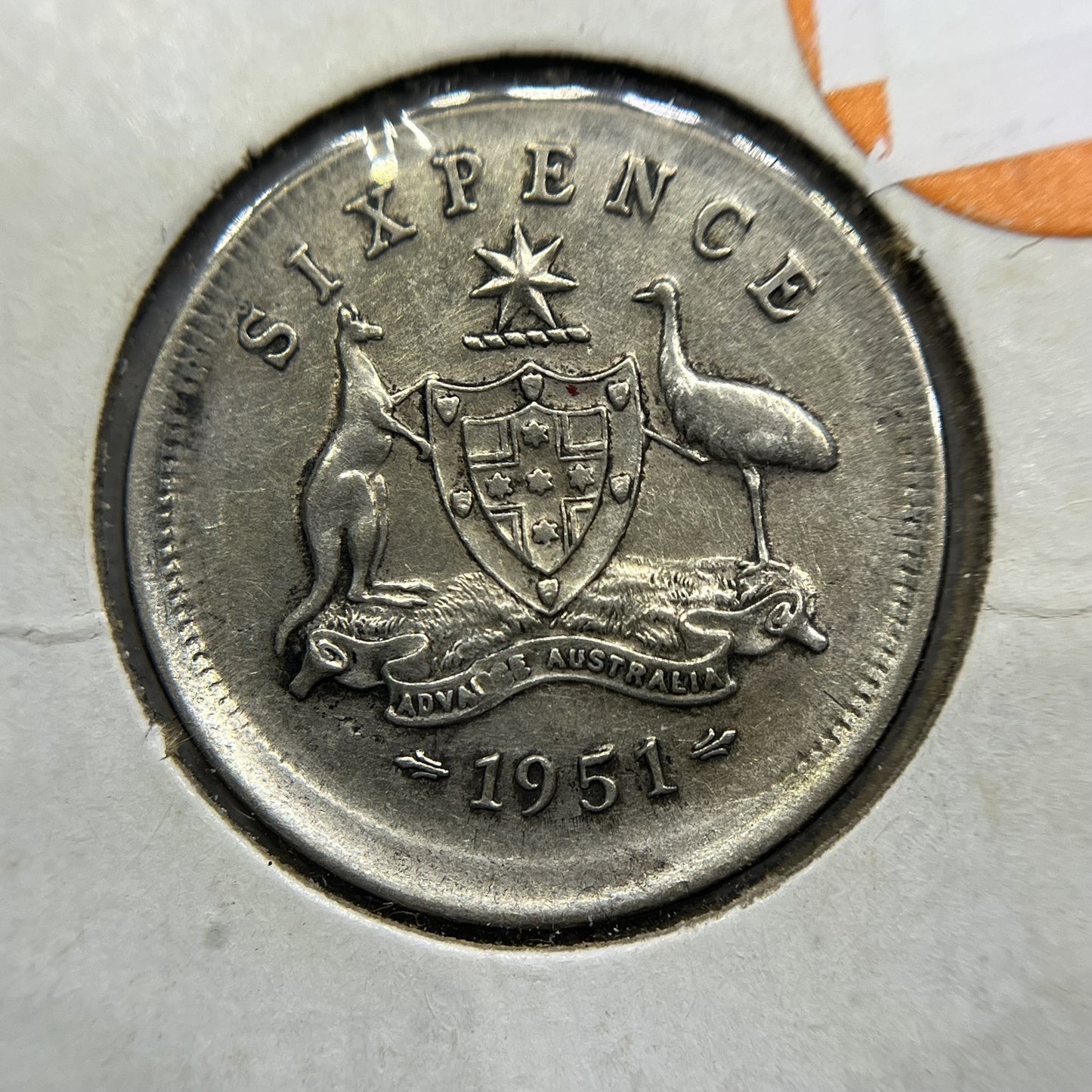 1951 Sixpence Error Coin - Broadstrike with Lip Scratched - George VI