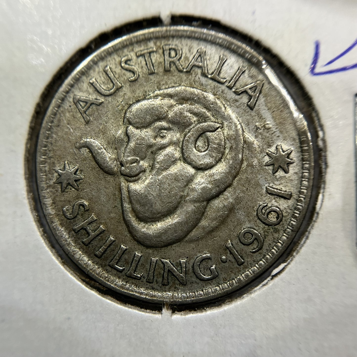 1961 Shilling Error Coin - Clipped Planchet Rim Bite - Silver Elizabeth II