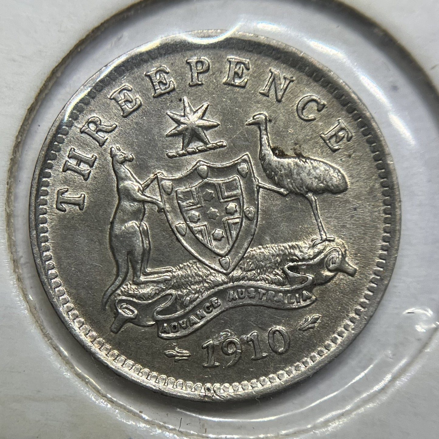 1910 Threepence Coin - Extremely Fine - Edward VII Silver First Year