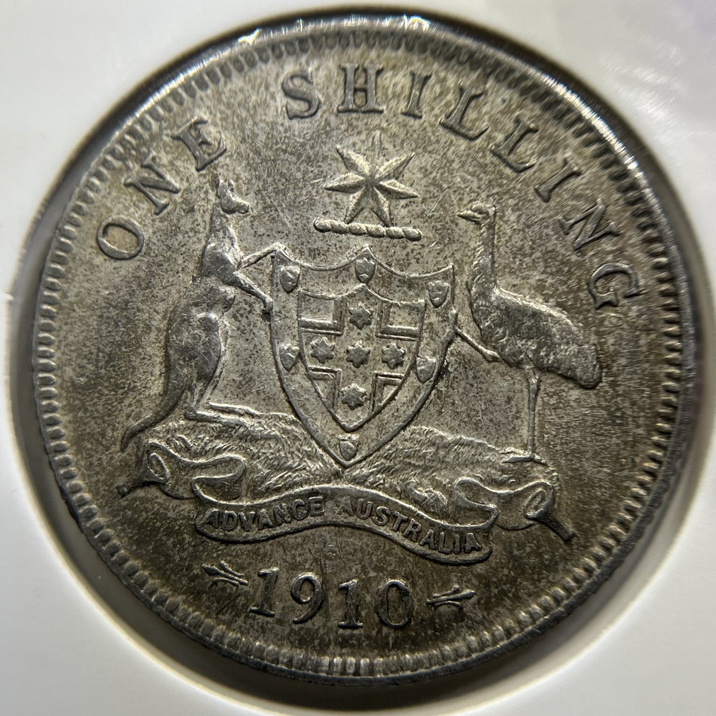 1910 Shilling Coin - almost Extremely Fine - Edward VII Silver First Year