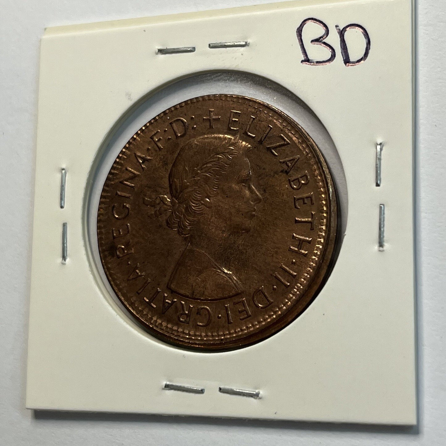 1964 Penny Coin - Struck Out of Collar Misstrike Error Lip - Scarce Predecimal