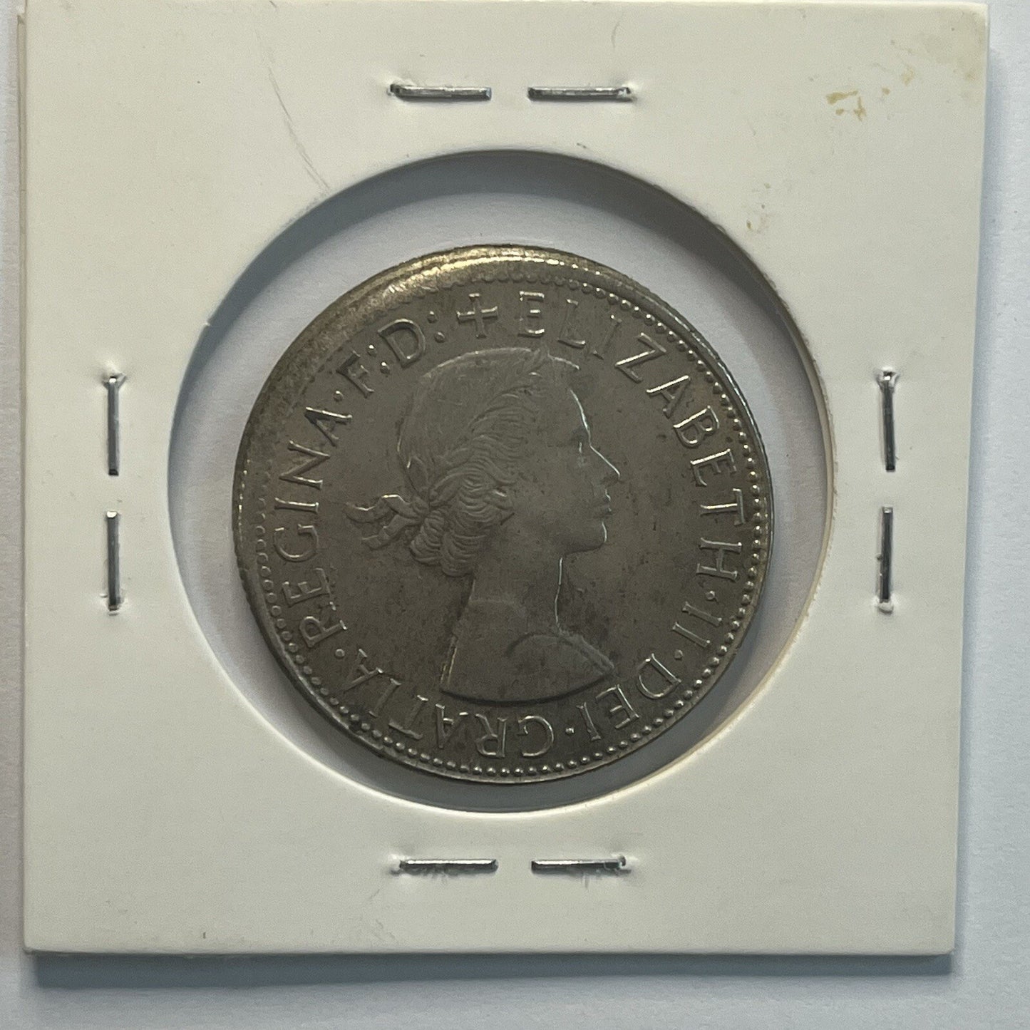 1963 Florin Coin - Off Centre Misstrike Error LIP - Scarce Predecimal Collar