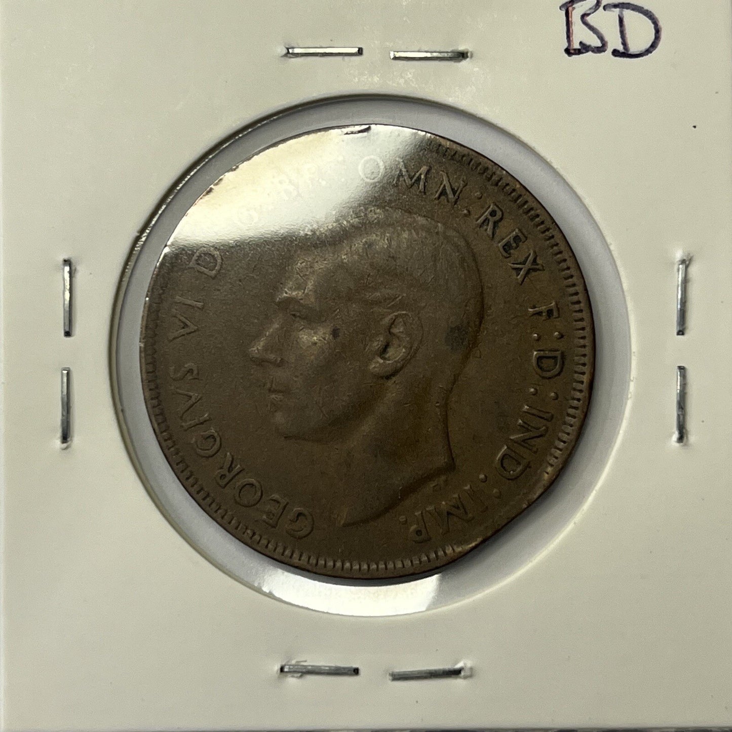 1941 Penny Coin - Clipped Planchet Rim Bite Error - Scarce Straight Clip