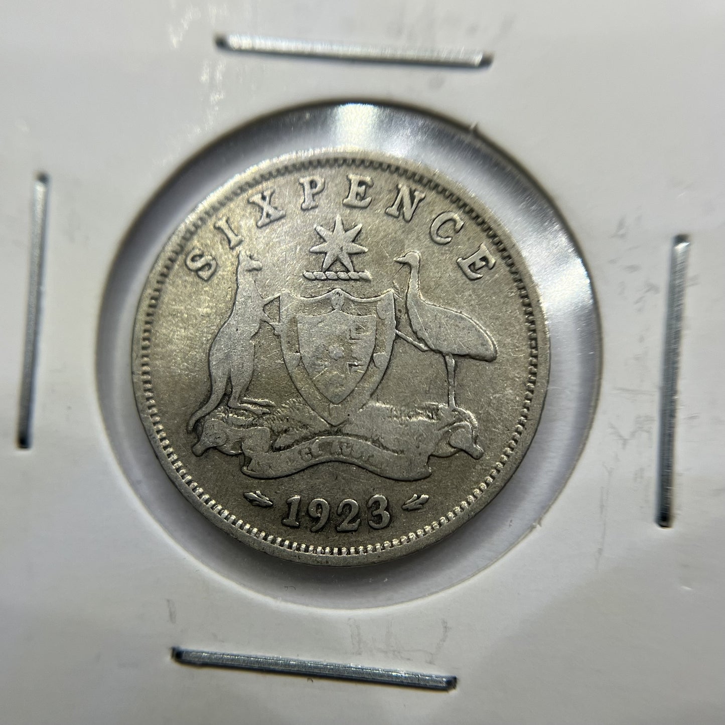1923 Sixpence Coin - Very Good - George V Silver Predecimal Australian