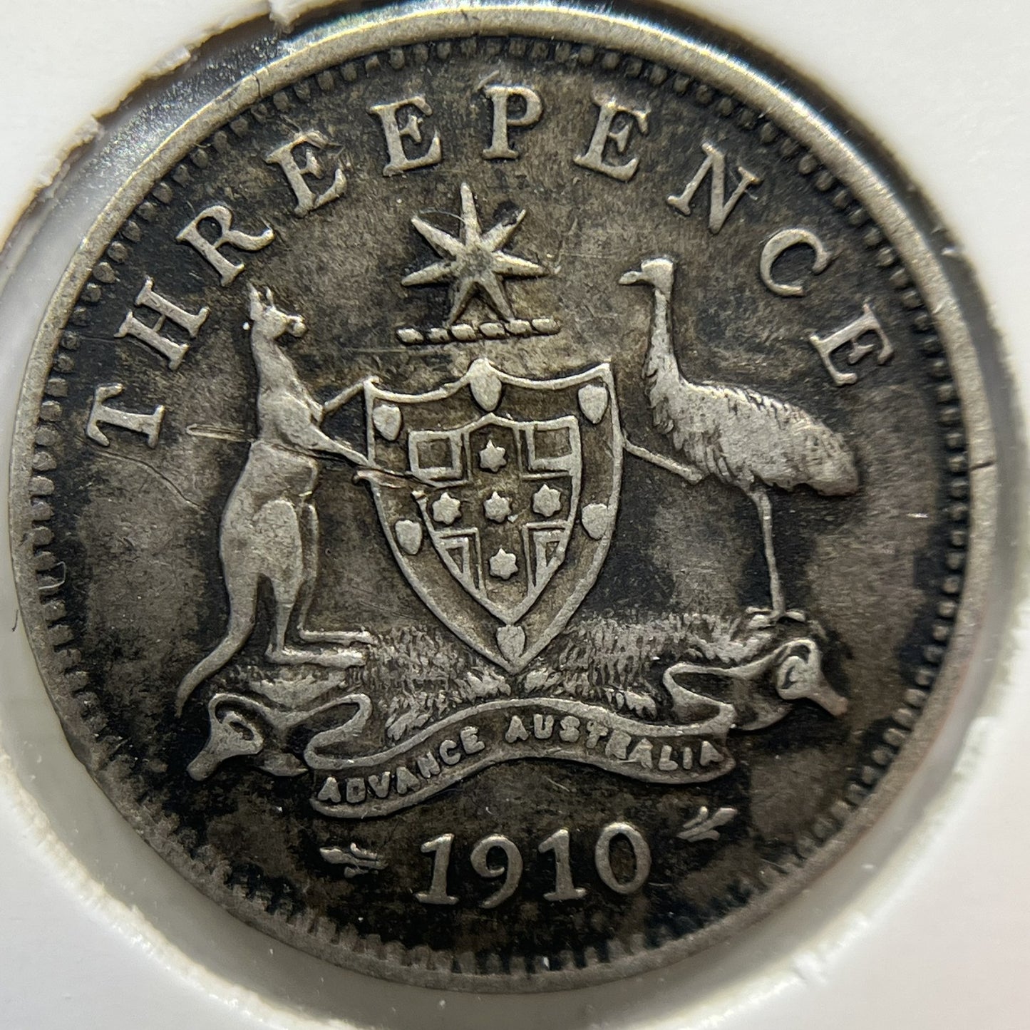 1910 Threepence Coin - Very Fine - Silver Edward VI First Year of Issue