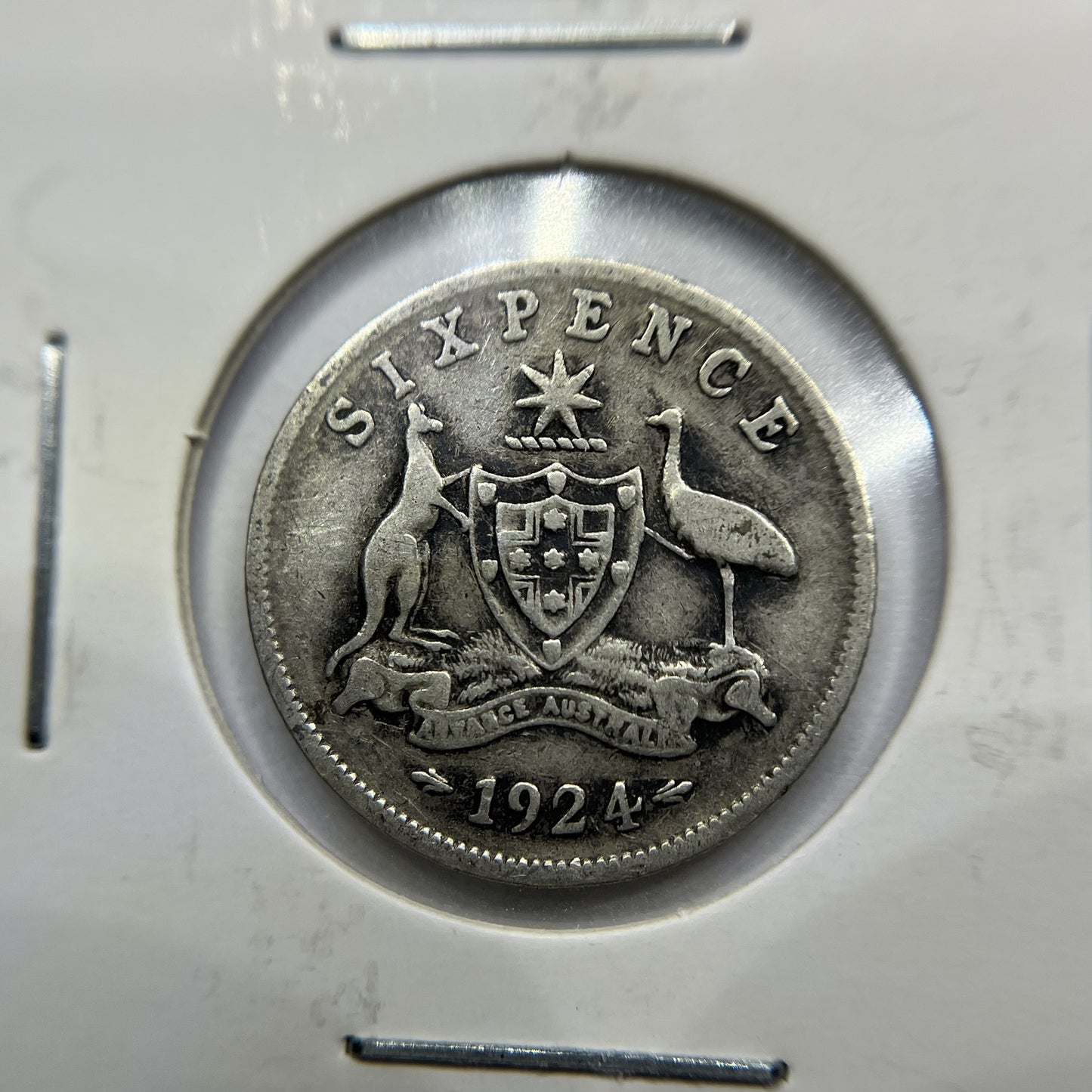 1924 Sixpence Coin - Fine - George V Silver Predecimal Australian