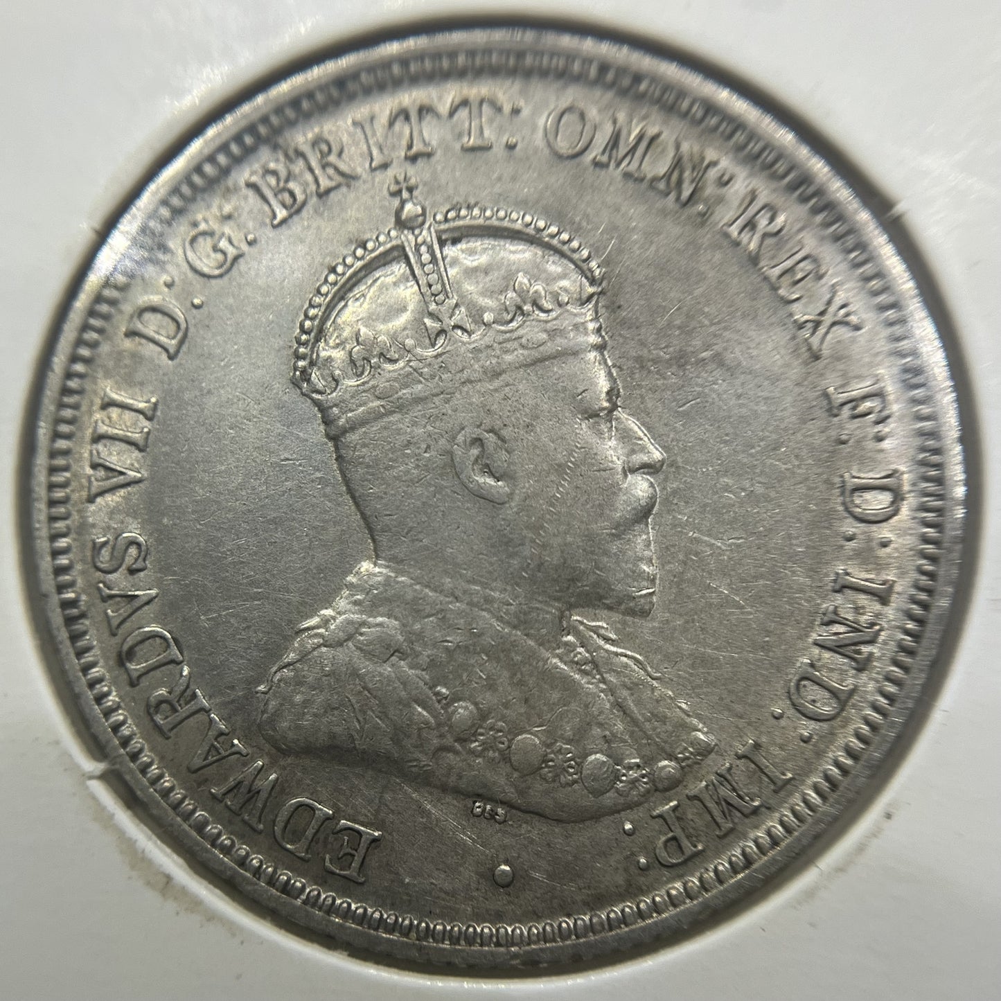 1910 Florin Coin - about Extremely Fine - Edward VII Silver Rare in This Grade
