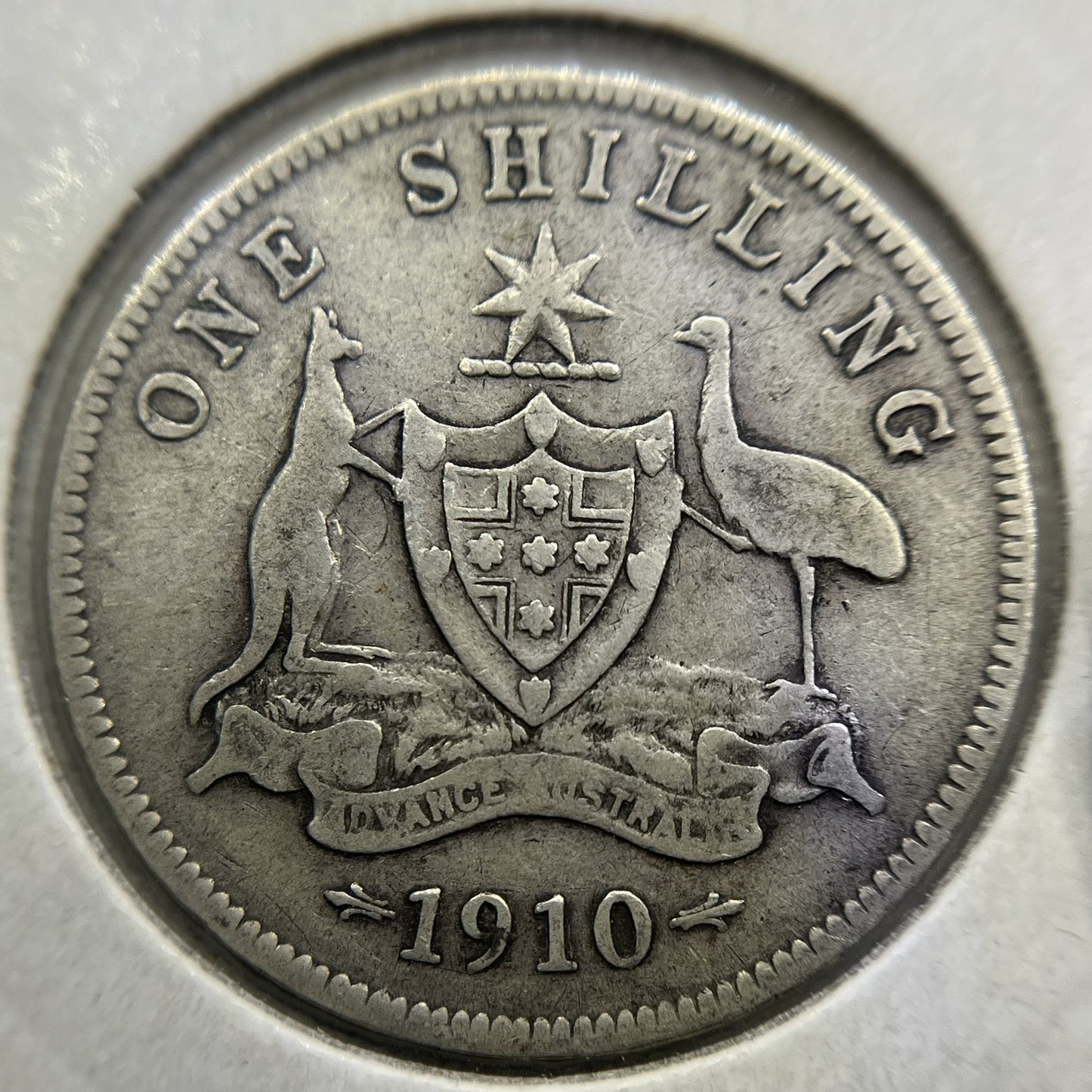 1910 Shilling Coin - Fine - Edward VII Silver Predecimal First Year of Issue