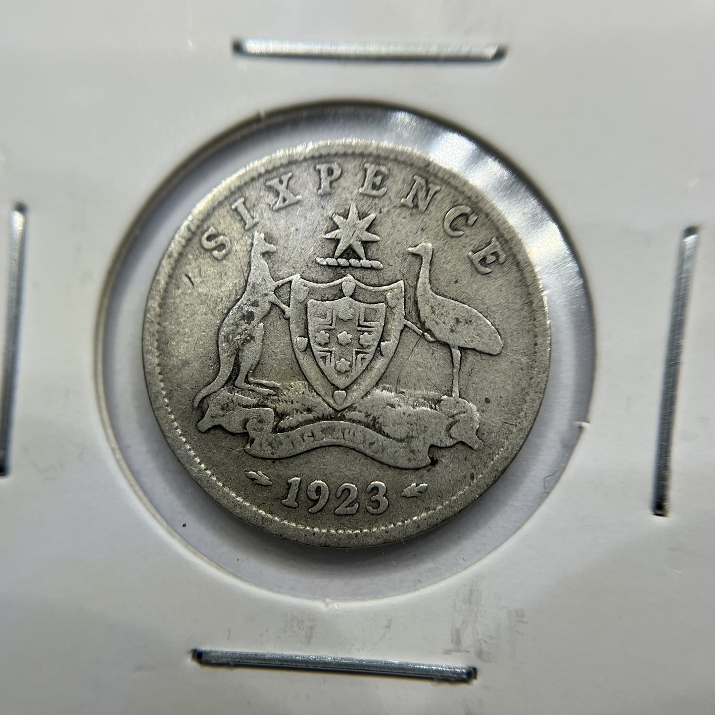 1923 Sixpence Coin - Very Good - George V Silver Predecimal Australian