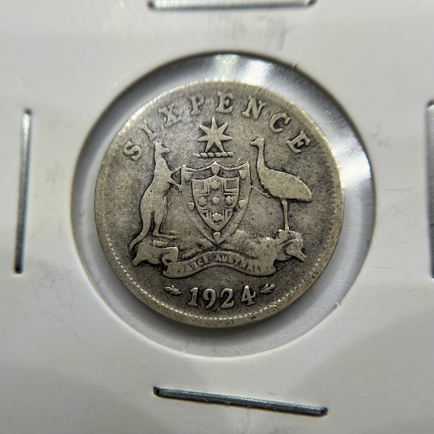 1924 Sixpence Coin - Very Good - George V Silver Predecimal Australian