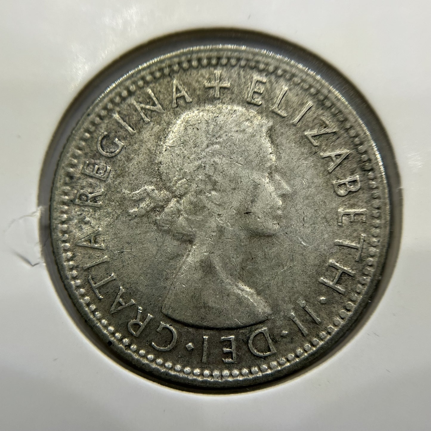 1953 Shilling Error Coin - Struck out of Collar small Lip - Silver Elizabeth II