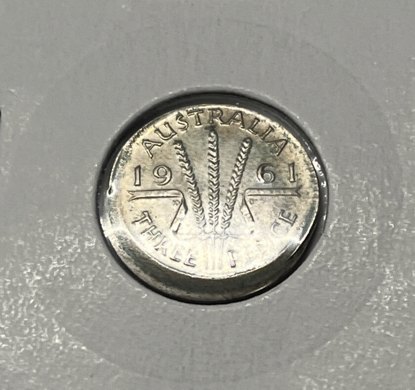 1961 Threepence Error Coin - Large Broadstrike Choice Uncirculated - Silver
