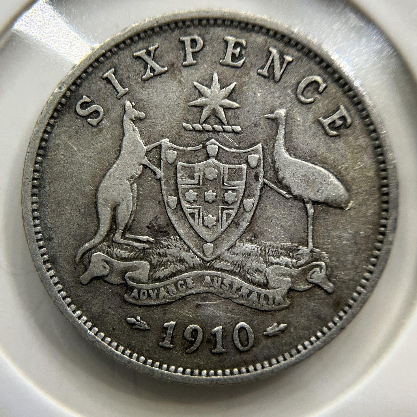 1910 Sixpence Coin - almost Very Fine - Silver Edward VII