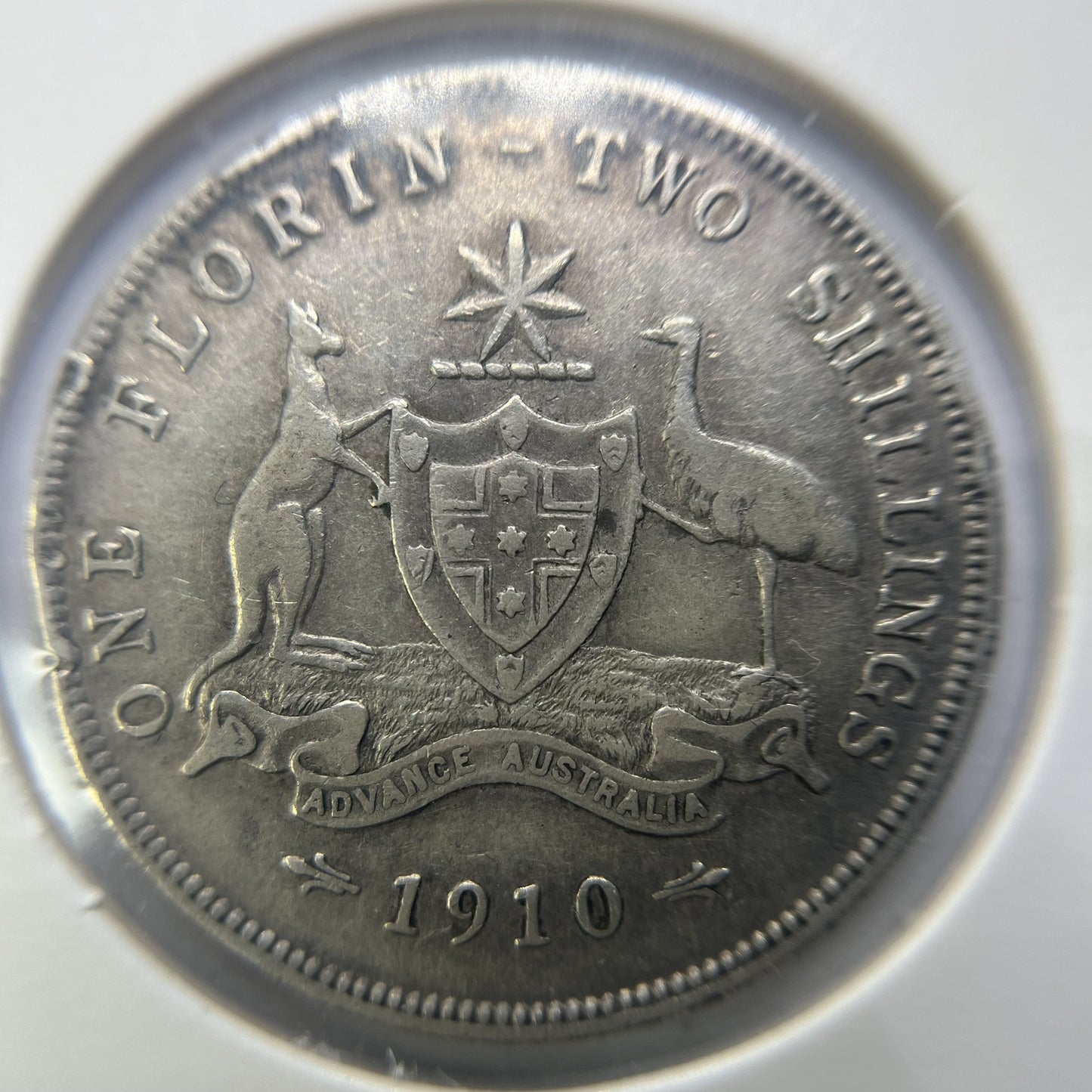 1910 Florin Coin - good Very Fine - Edward VII Silver Predecimal First Year