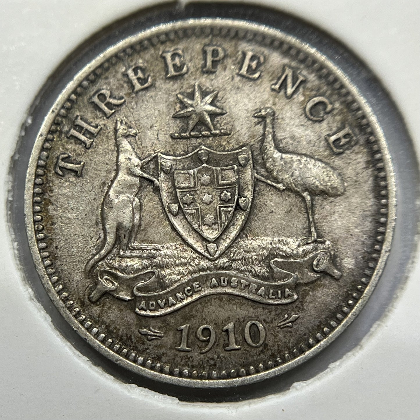 1910 Threepence Coin - almost Extremely Fine - Silver Predecimal Edward II