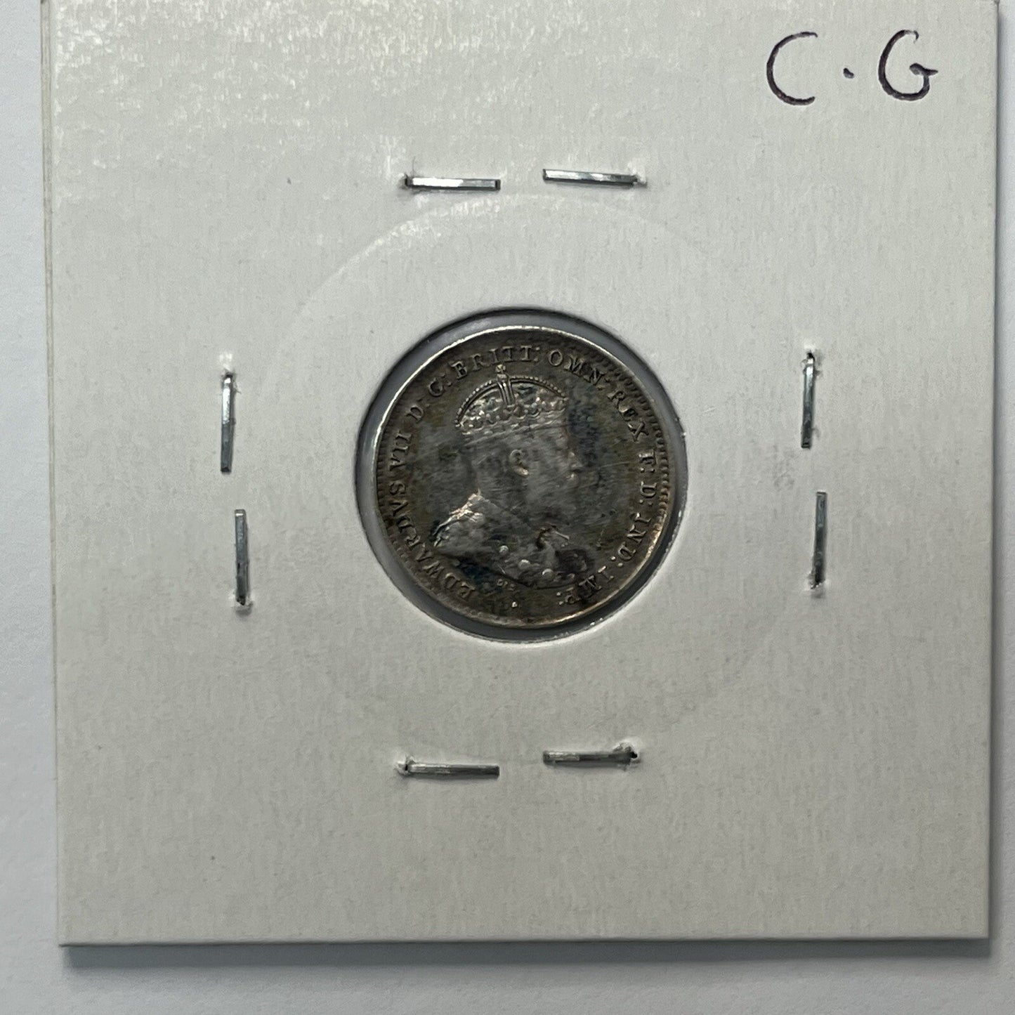 1910 Threepence Coin - almost Extremely Fine aEF - Predecimal Toned Edward II