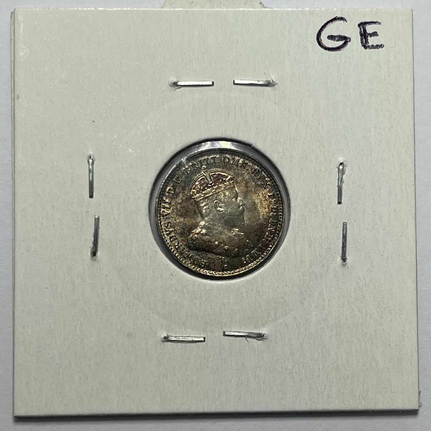 1910 Threepence Coin - Uncirculated Beautiful Toning - Silver Edward VII