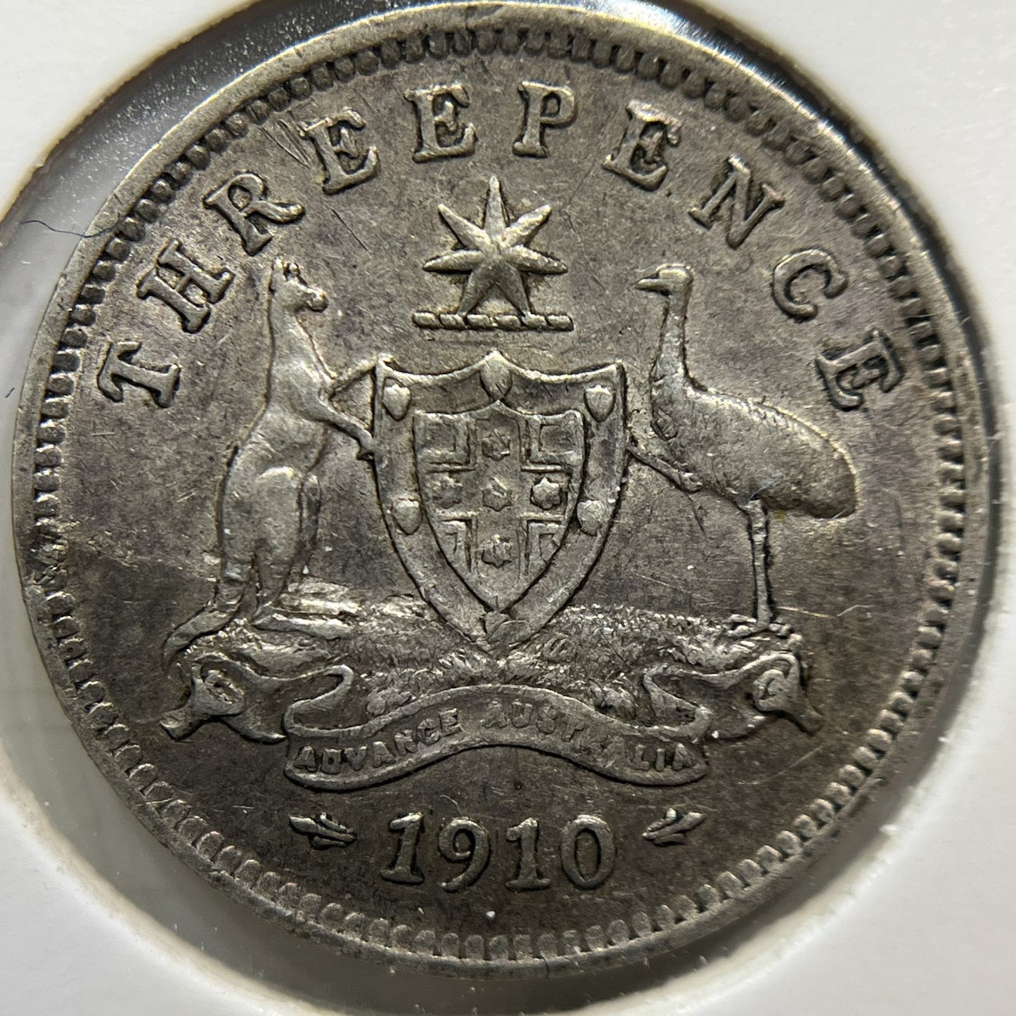 1910 Threepence Coin - Very Fine - Silver Edward VI First Year of Issue
