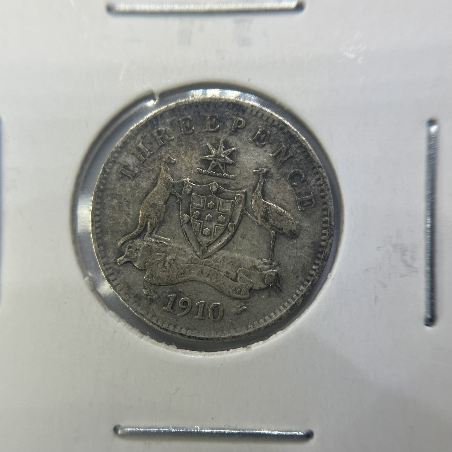 1910 Threepence Coin - Very Fine - Edward VII Silver Predecimal First Year