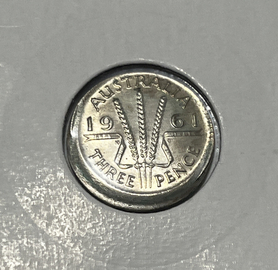 1961 Threepence Error Coin - Large Broadstrike Choice Uncirculated - Silver