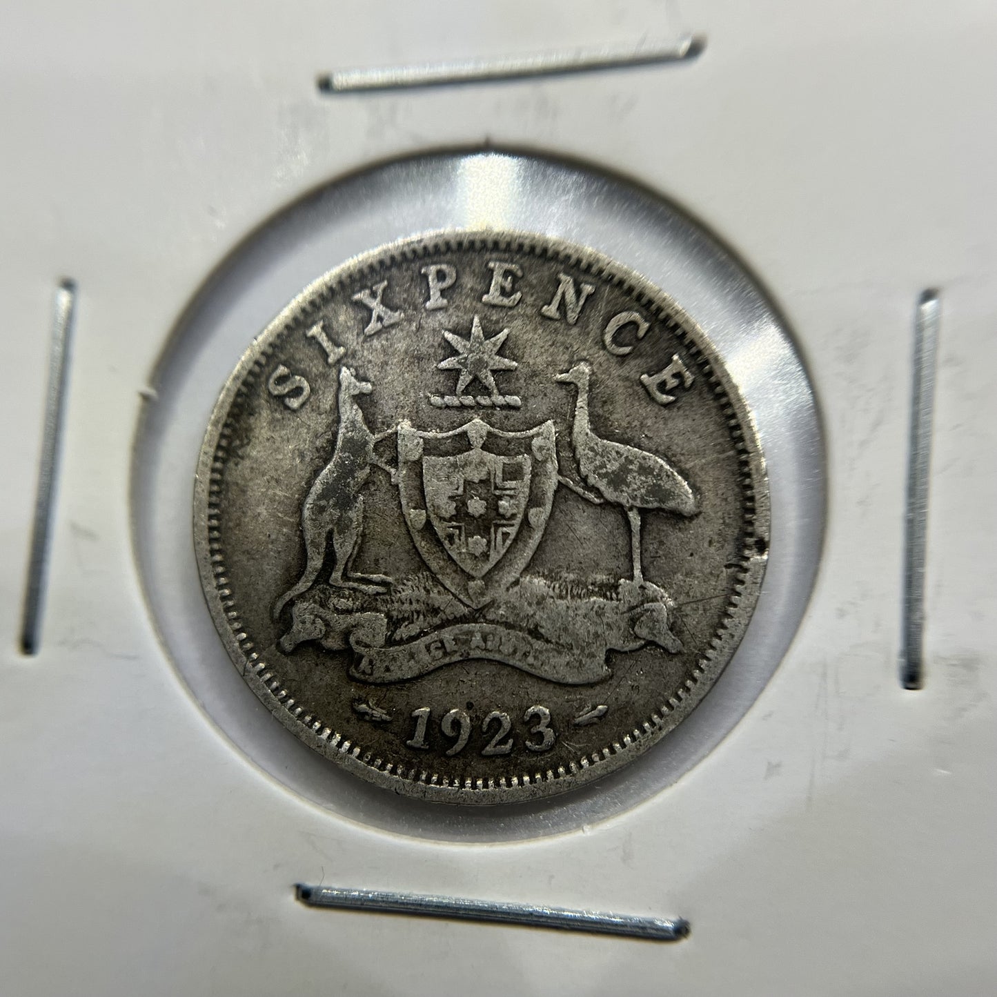 1923 Sixpence Coin - Very Good - George V Silver Predecimal Australian
