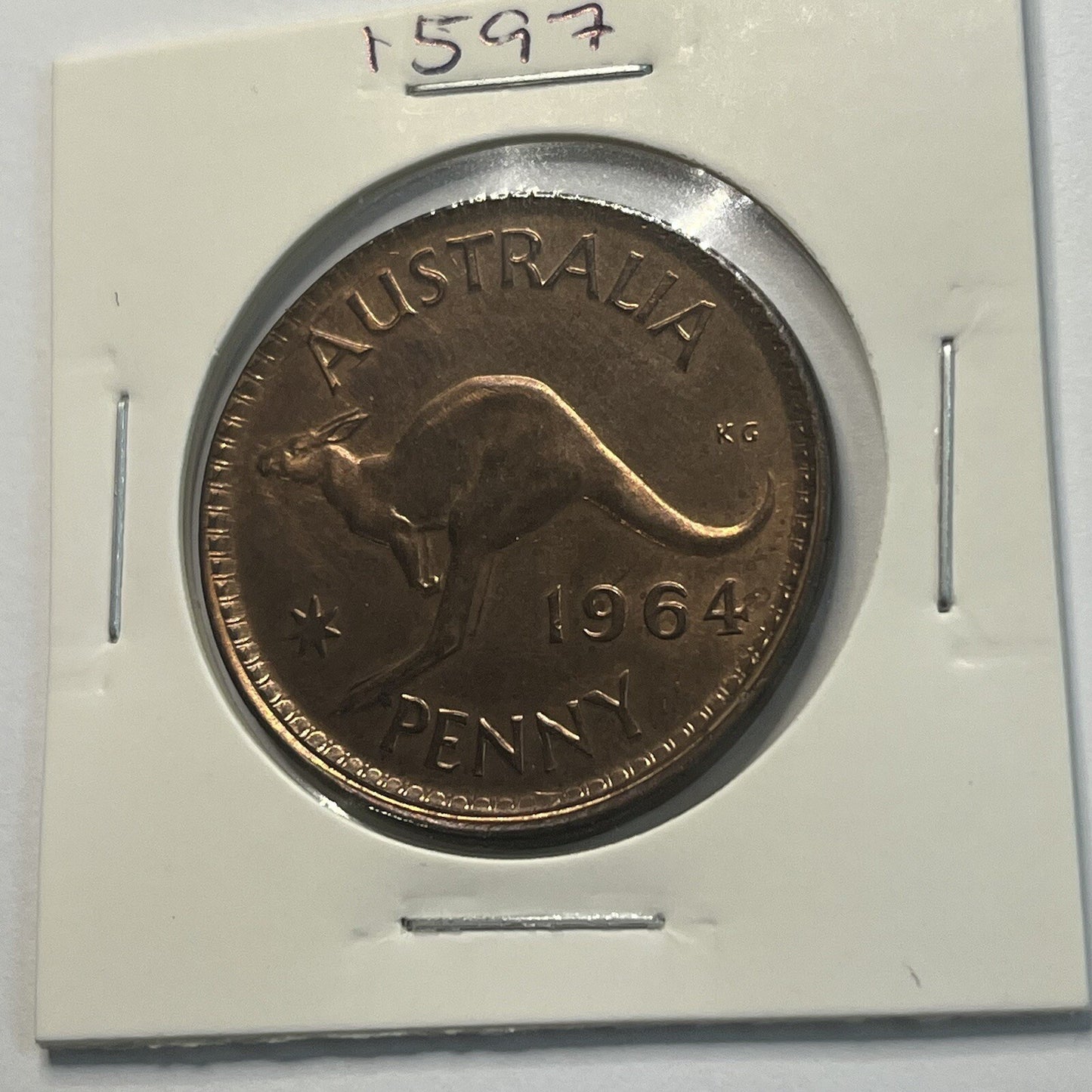 1964 Penny Coin - Struck Out of Collar Misstrike Error Lip - Scarce Predecimal